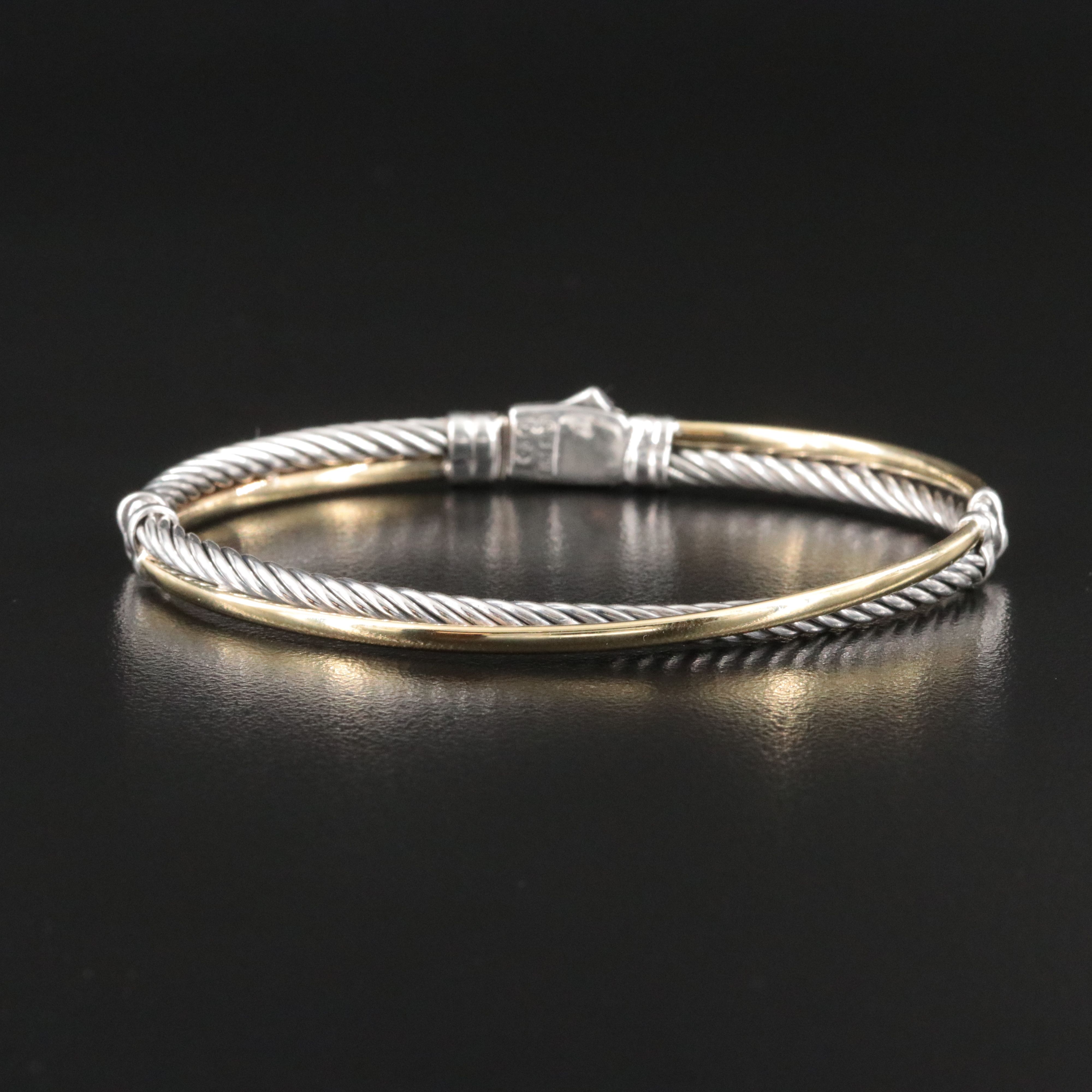 David Yurman Crossover Sterling and 18K Segmented Bracelet
