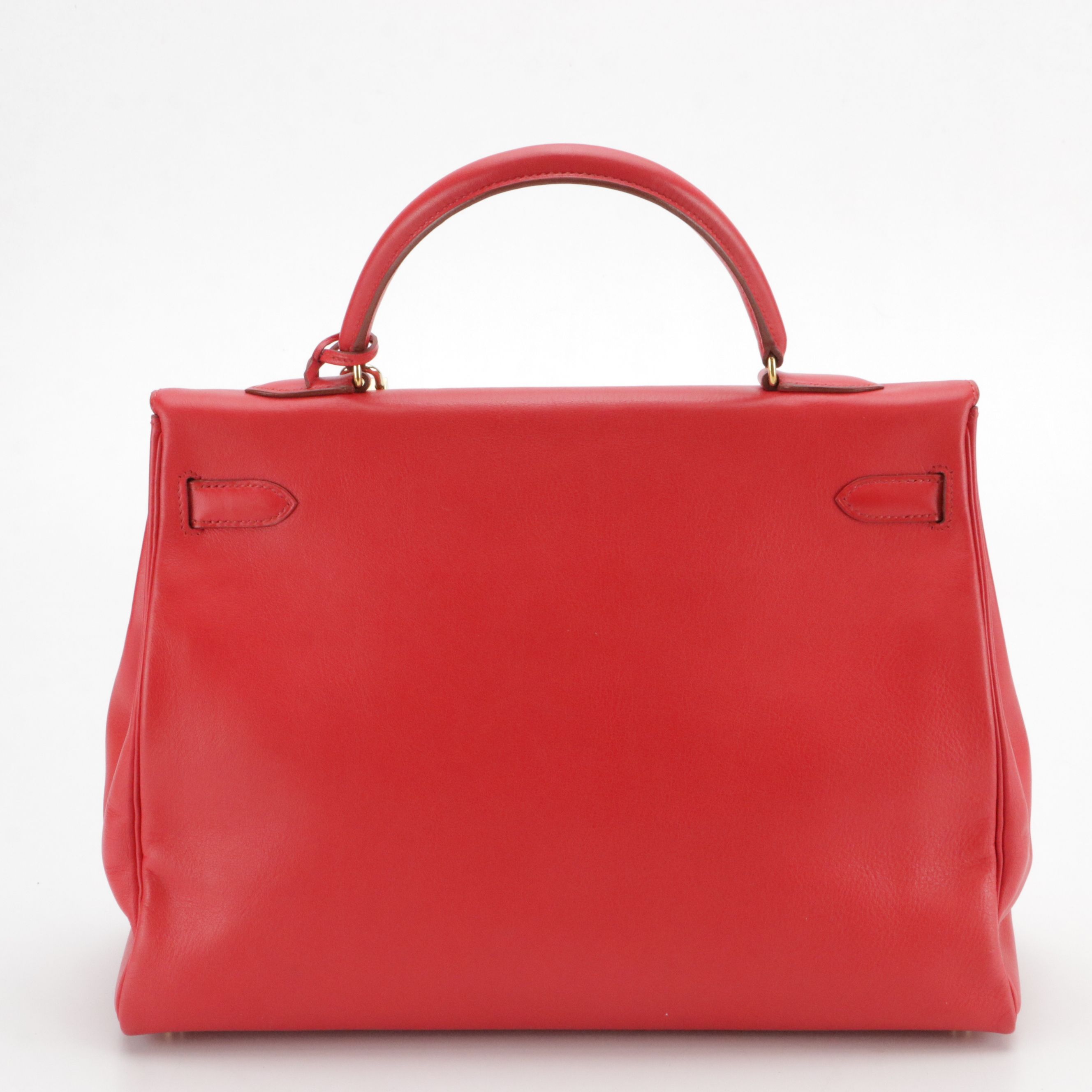 Hermès Kelly Retourne 35 Satchel in Red Gulliver Leather