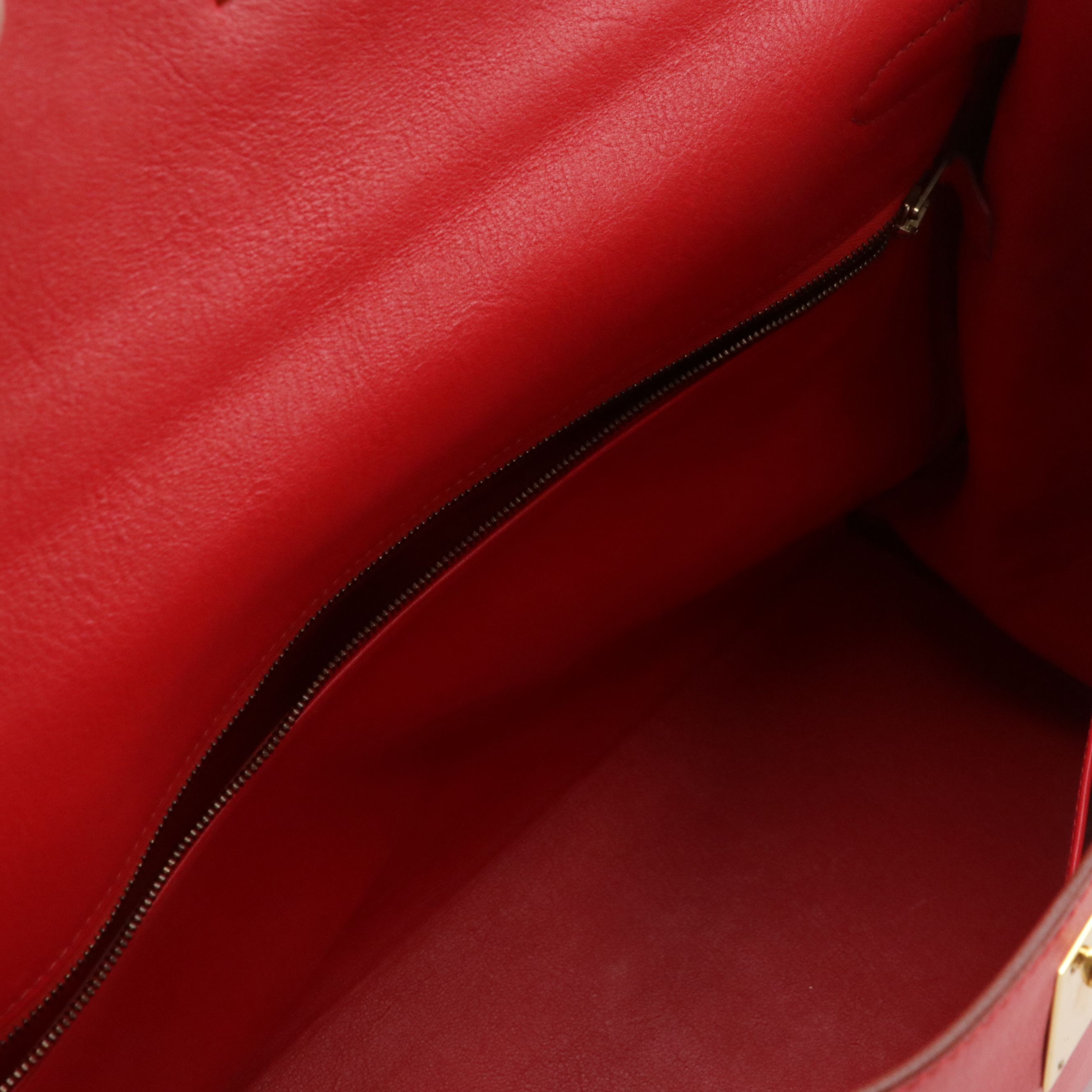 Hermès Kelly Retourne 35 Satchel in Red Gulliver Leather