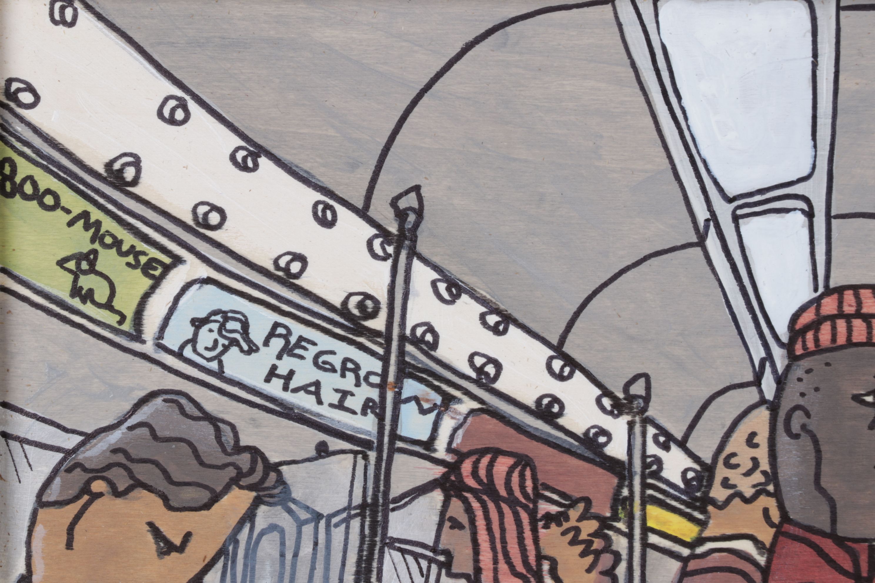 Aaron Wooten Stylized Mixed Media Painting "The Subway Train", 2026