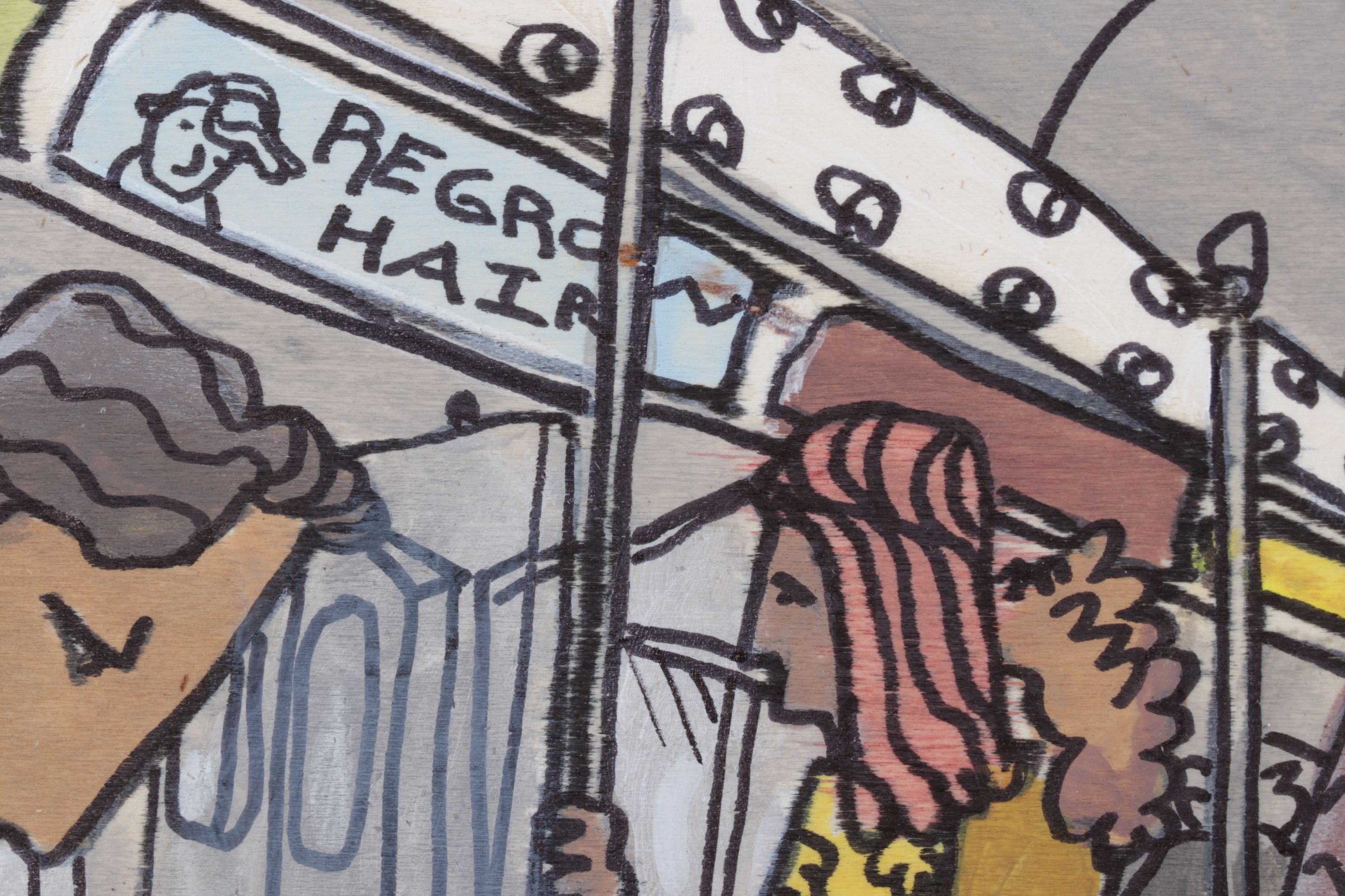 Aaron Wooten Stylized Mixed Media Painting "The Subway Train", 2026