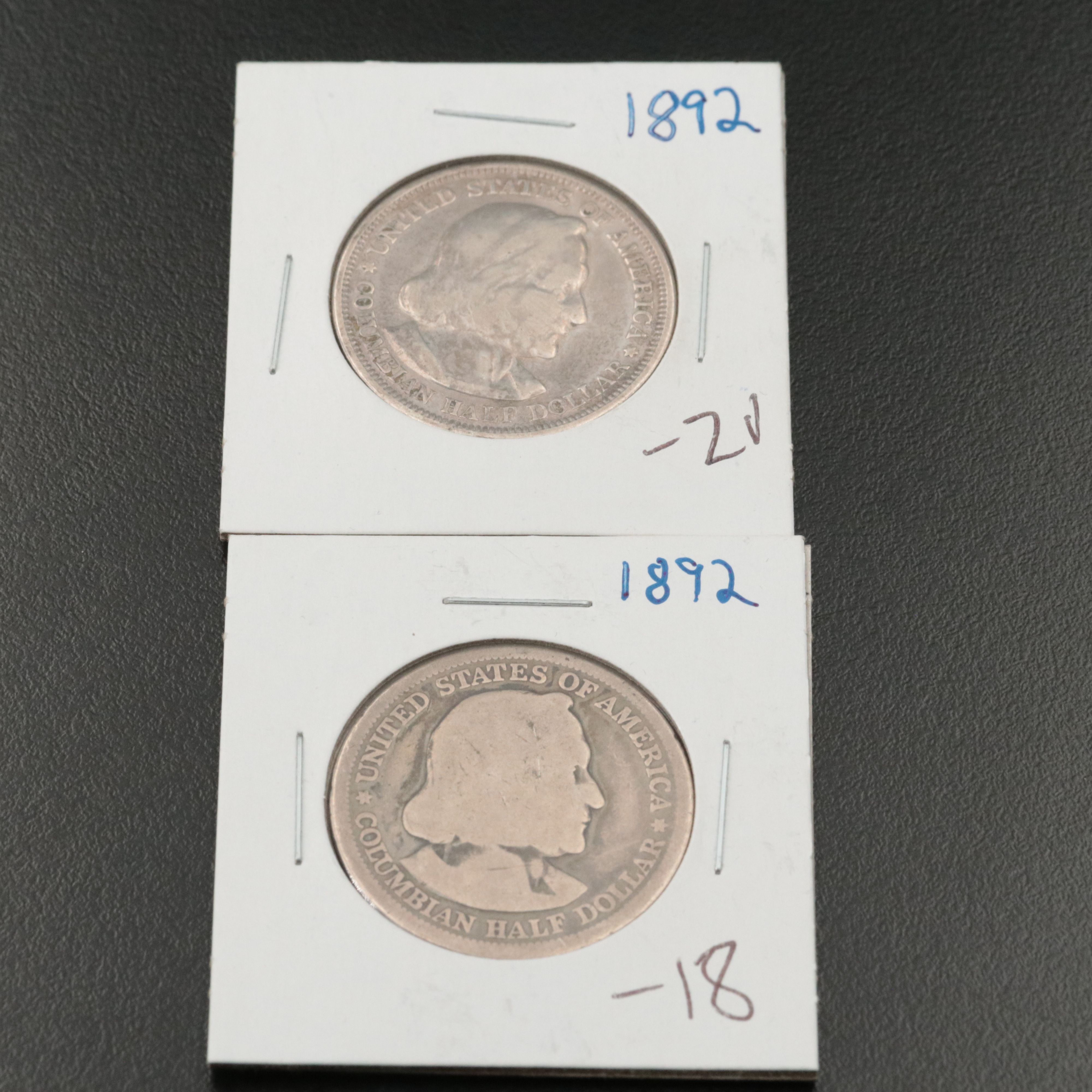 Five Colombian Commemorative Silver Half Dollars