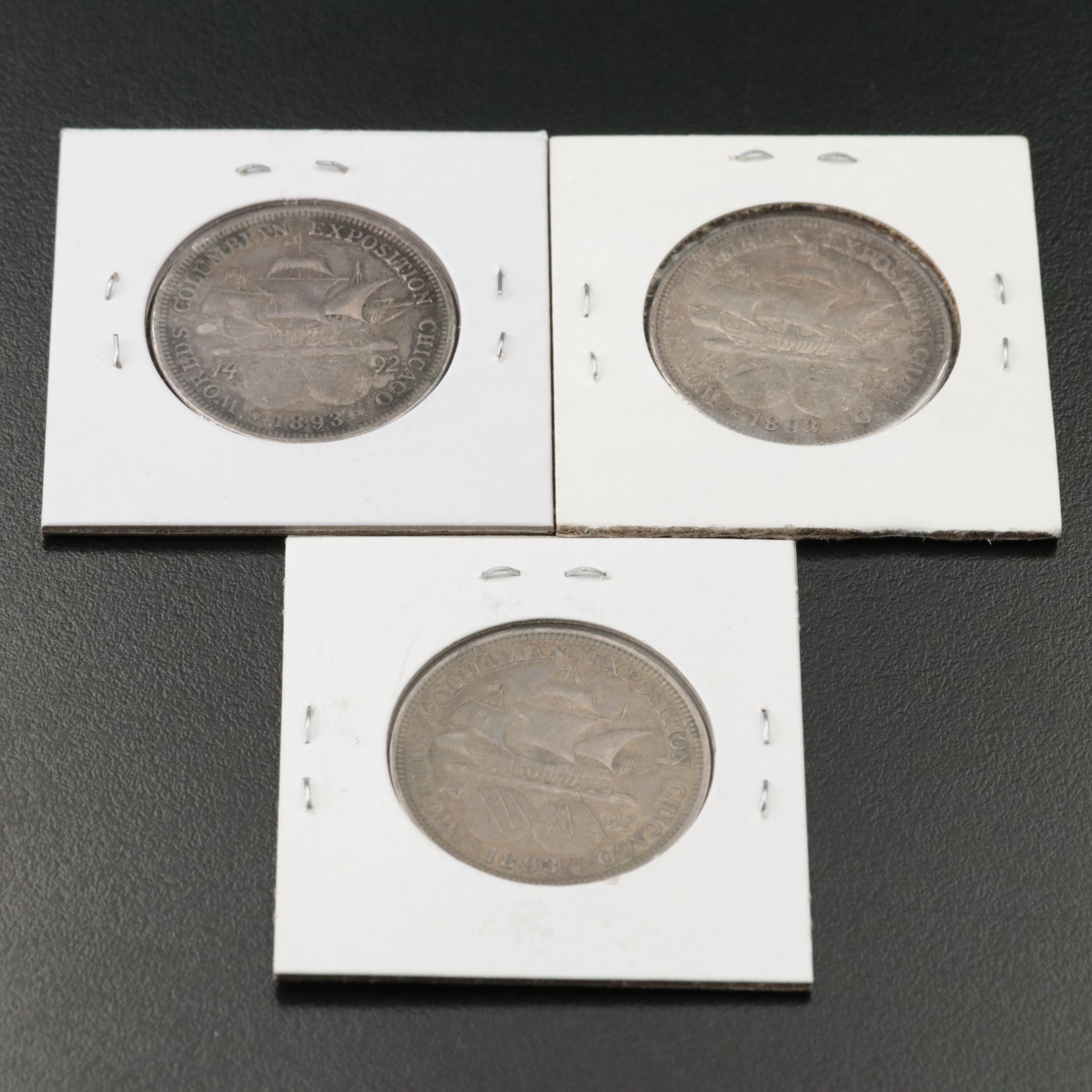 Five Colombian Commemorative Silver Half Dollars