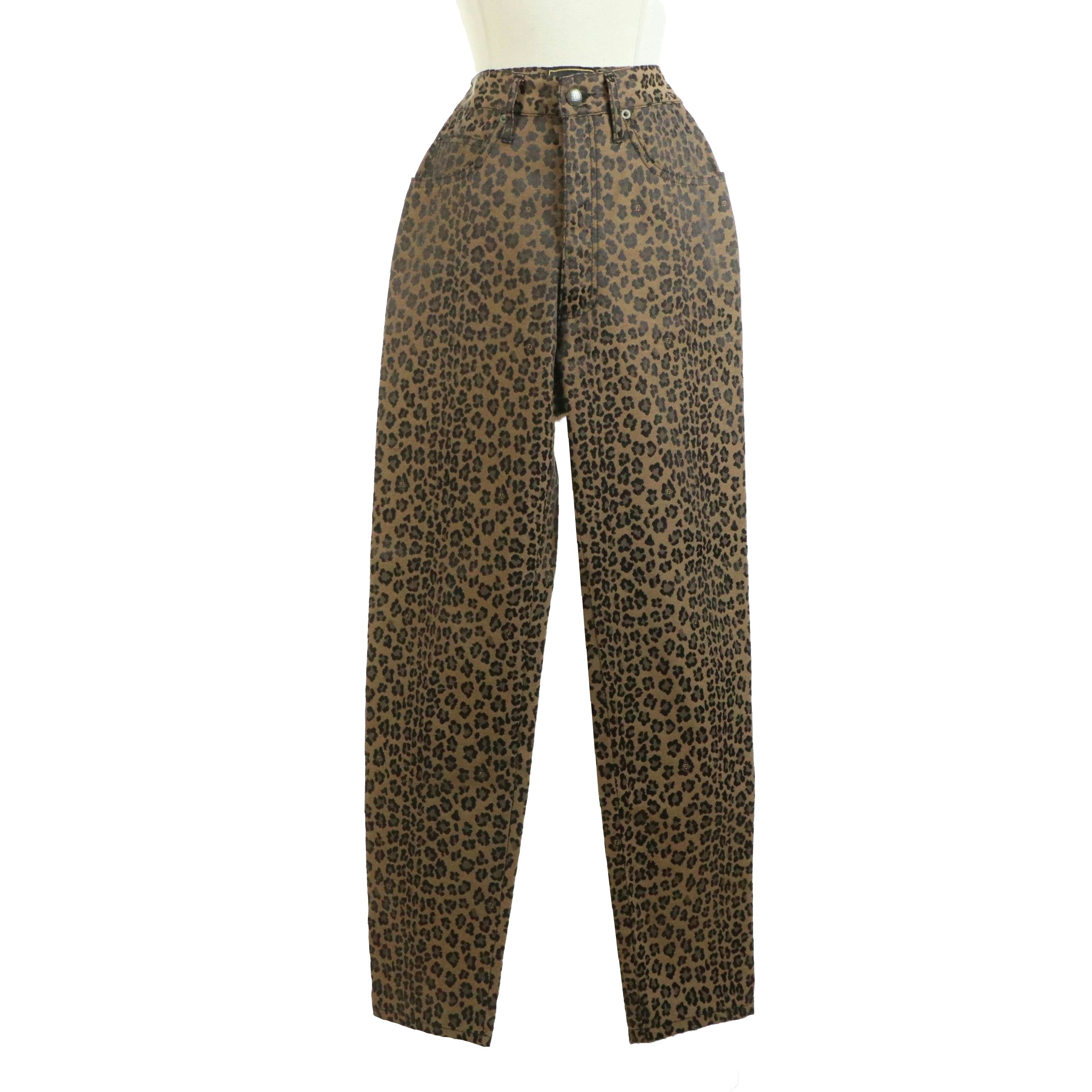 Fendi Vintage Leopard Jacquard High Waist Pants