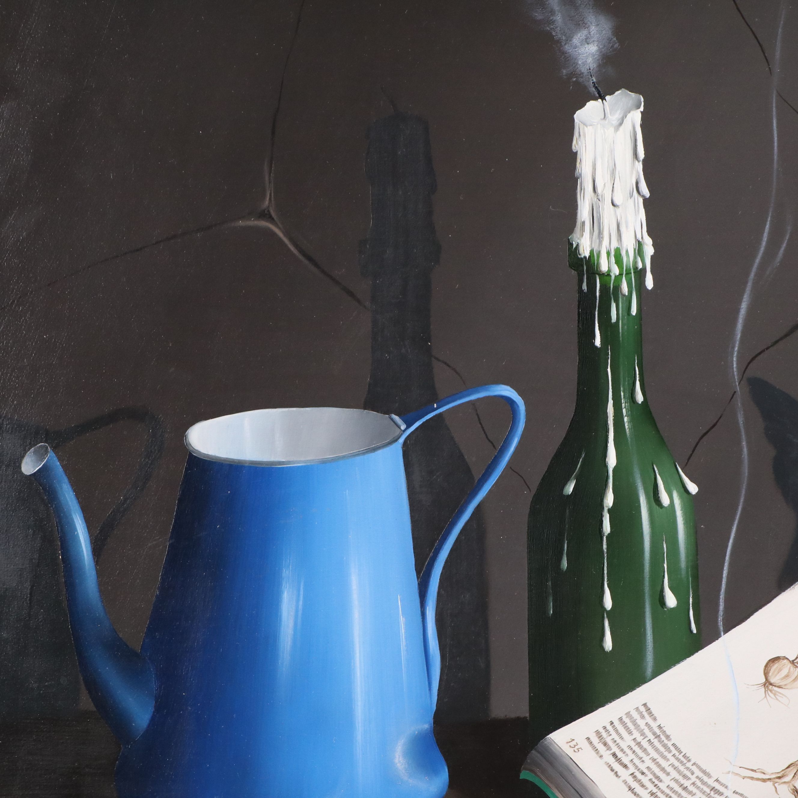 Alfano Dardari Still Life Oil Painting with Kitten, 1965