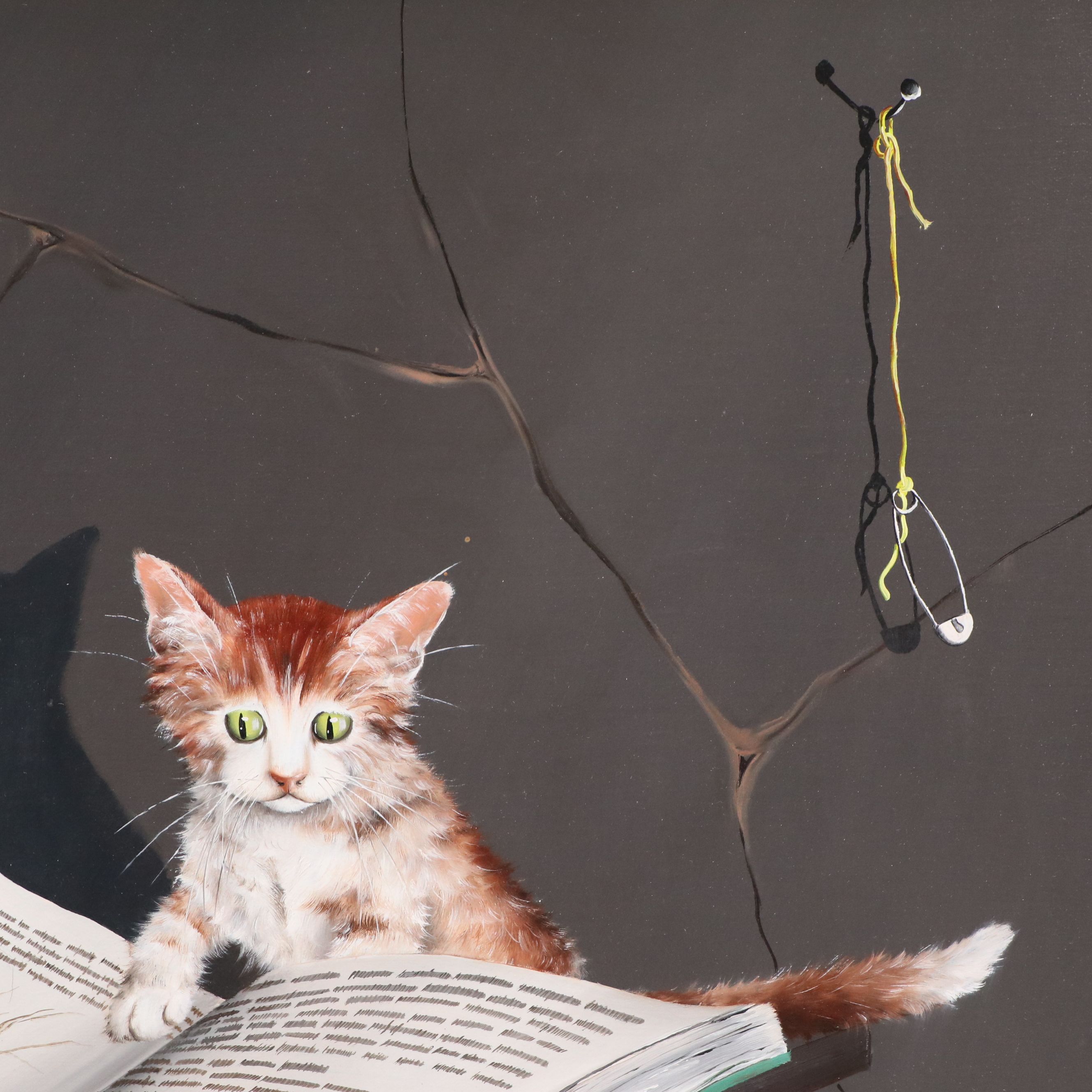 Alfano Dardari Still Life Oil Painting with Kitten, 1965