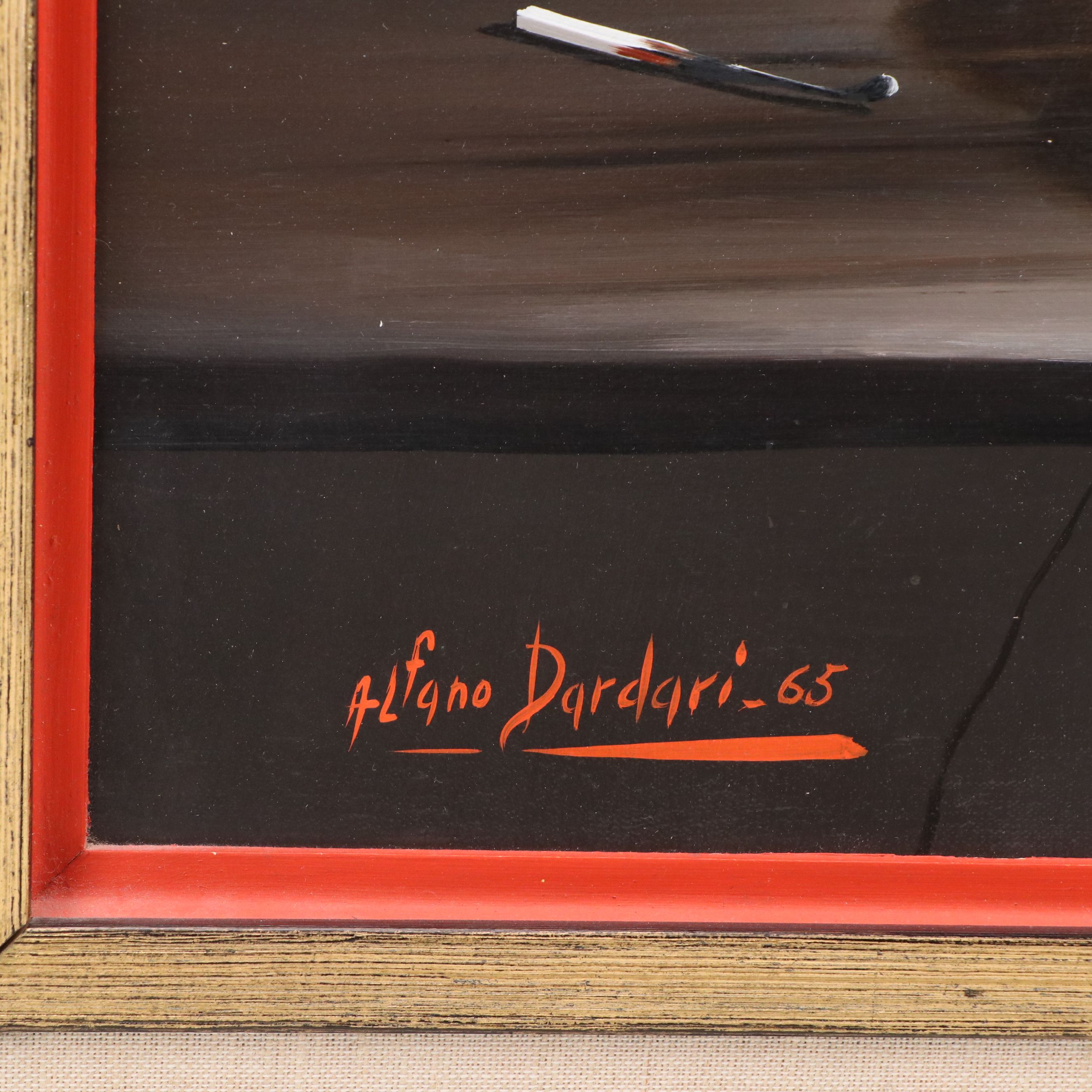 Alfano Dardari Still Life Oil Painting with Kitten, 1965