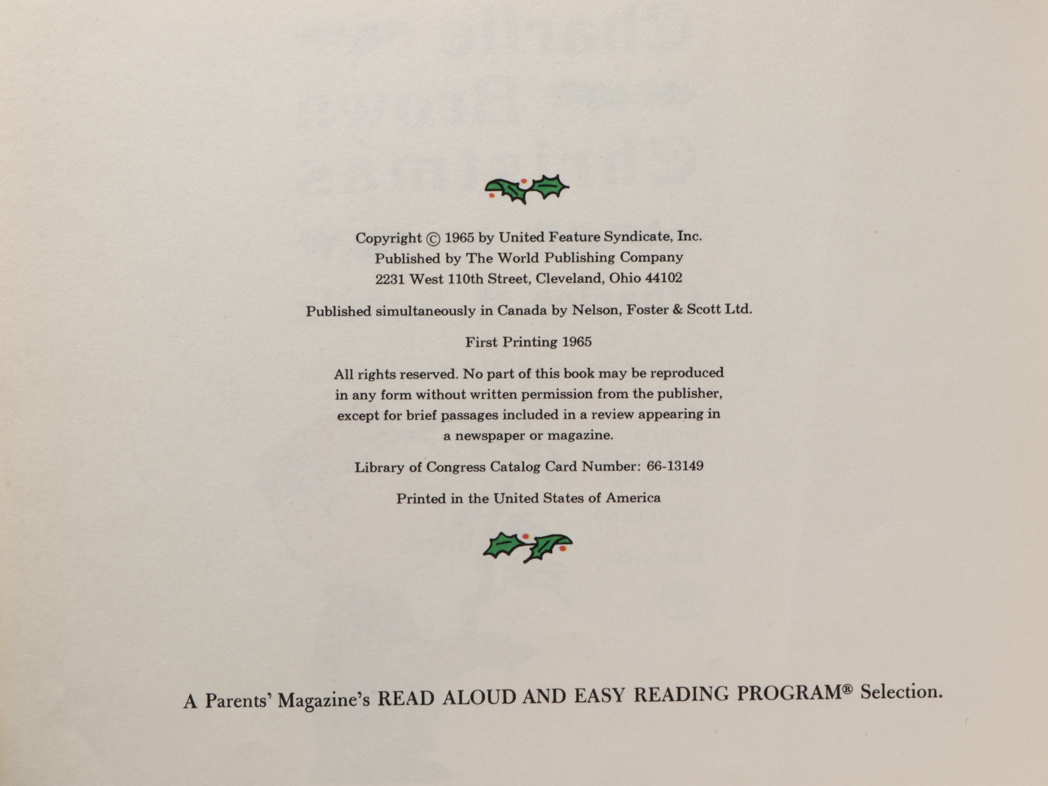 First Printing "A Charlie Brown Christmas" by Charles M. Schulz, 1965