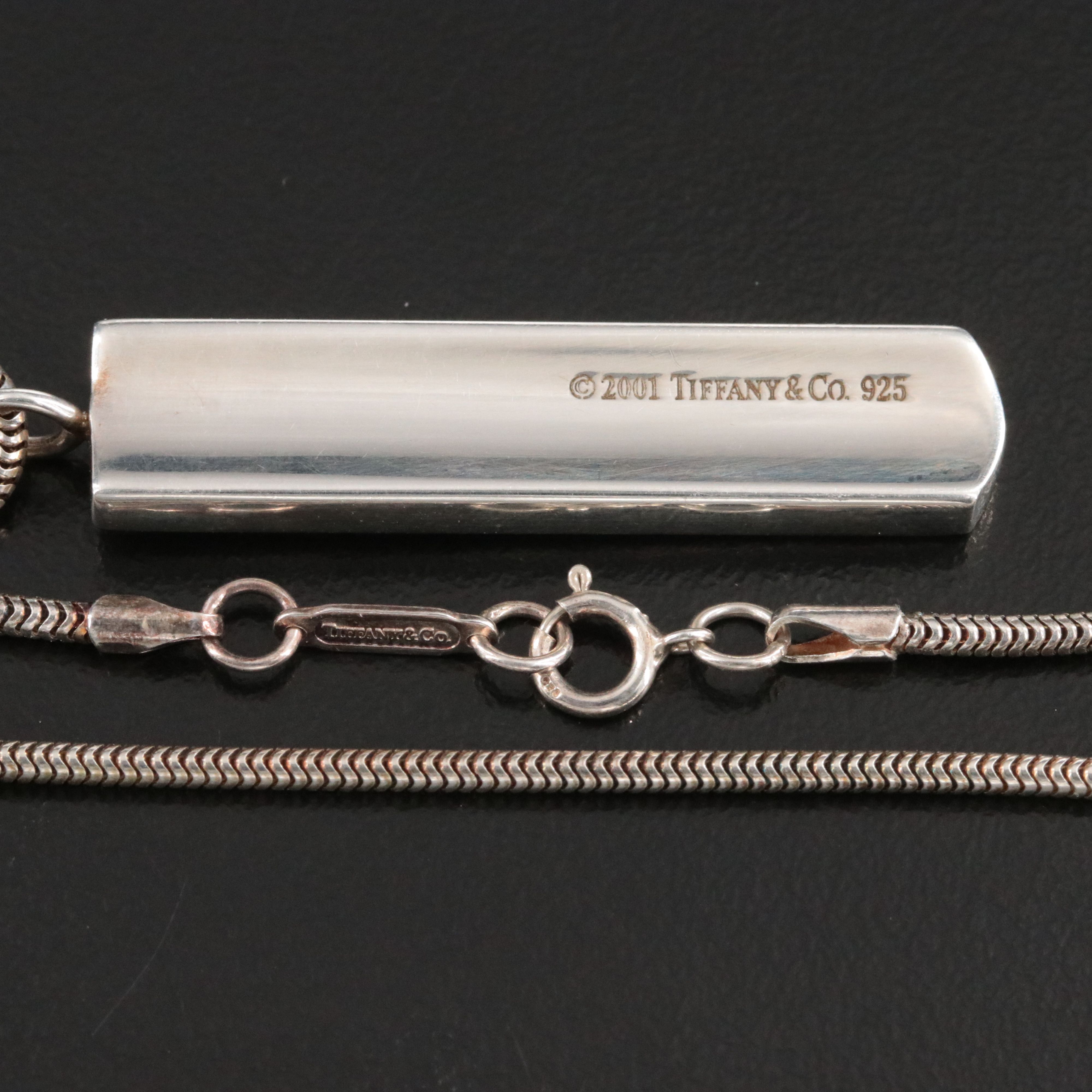 Tiffany & Co. 1837 Sterling Bar Plate Necklace