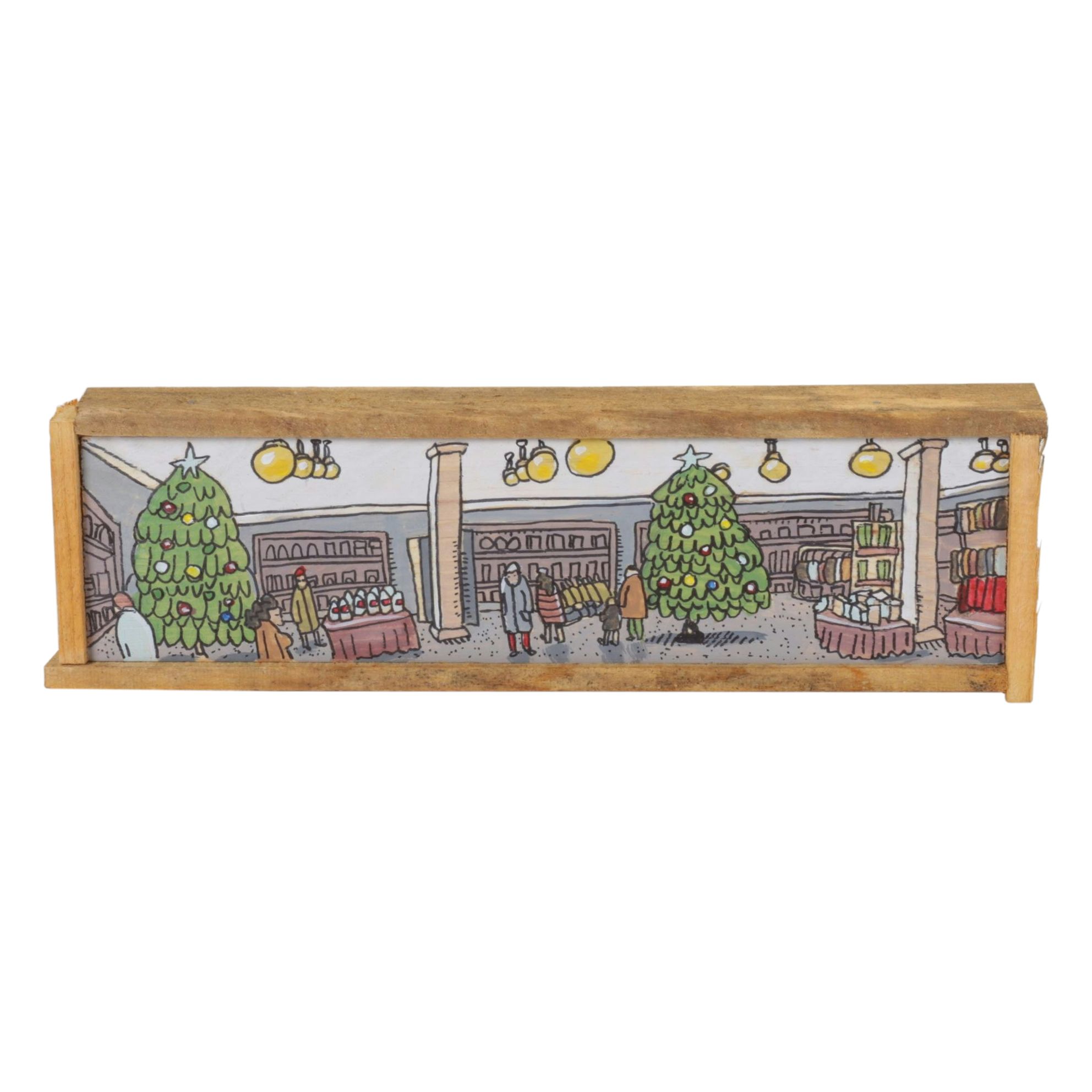 Aaron Wooten Stylized Interior Mixed Media Painting of"Department Store", 2025