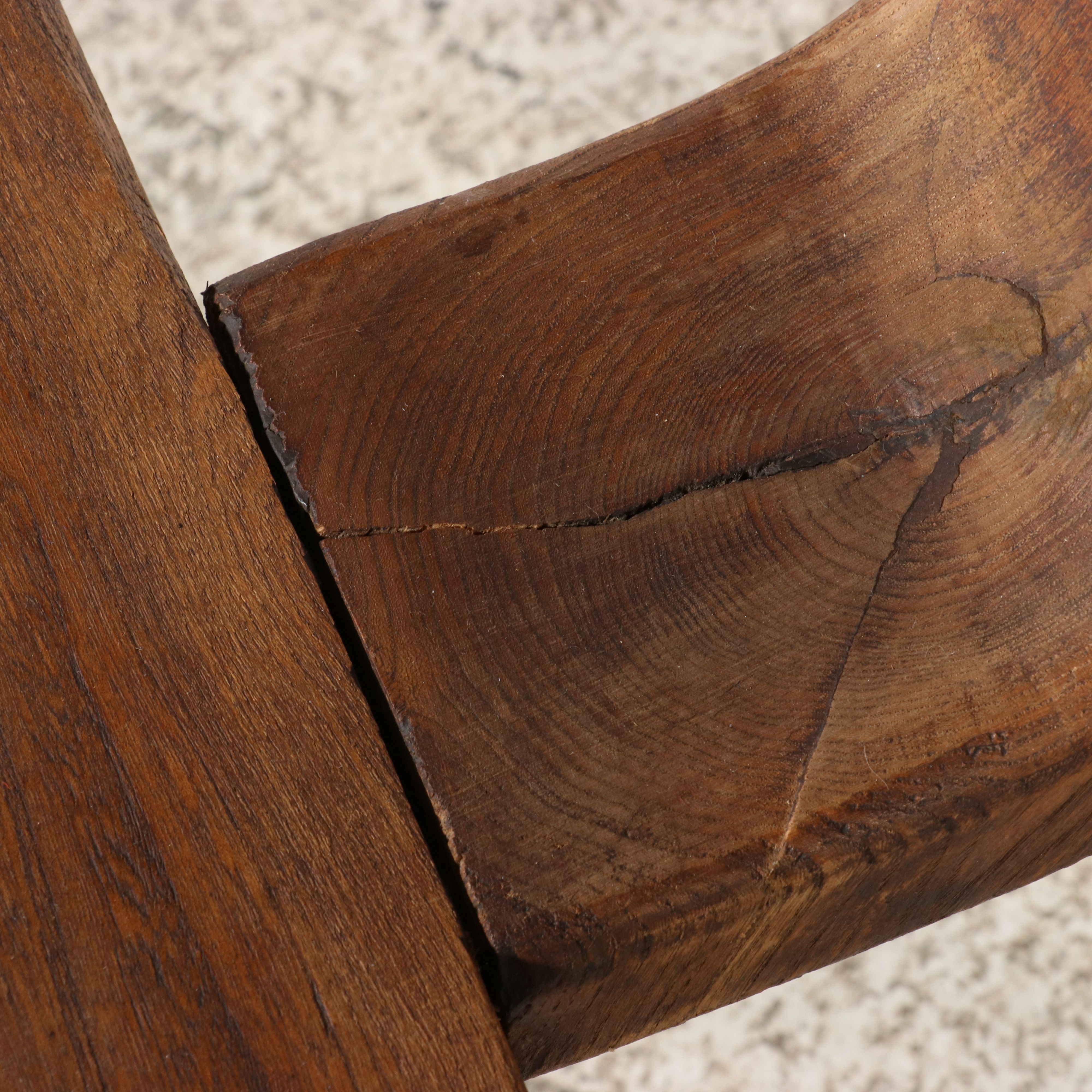 Continental European Style Carved Oak Three-Legged Birthing Stool