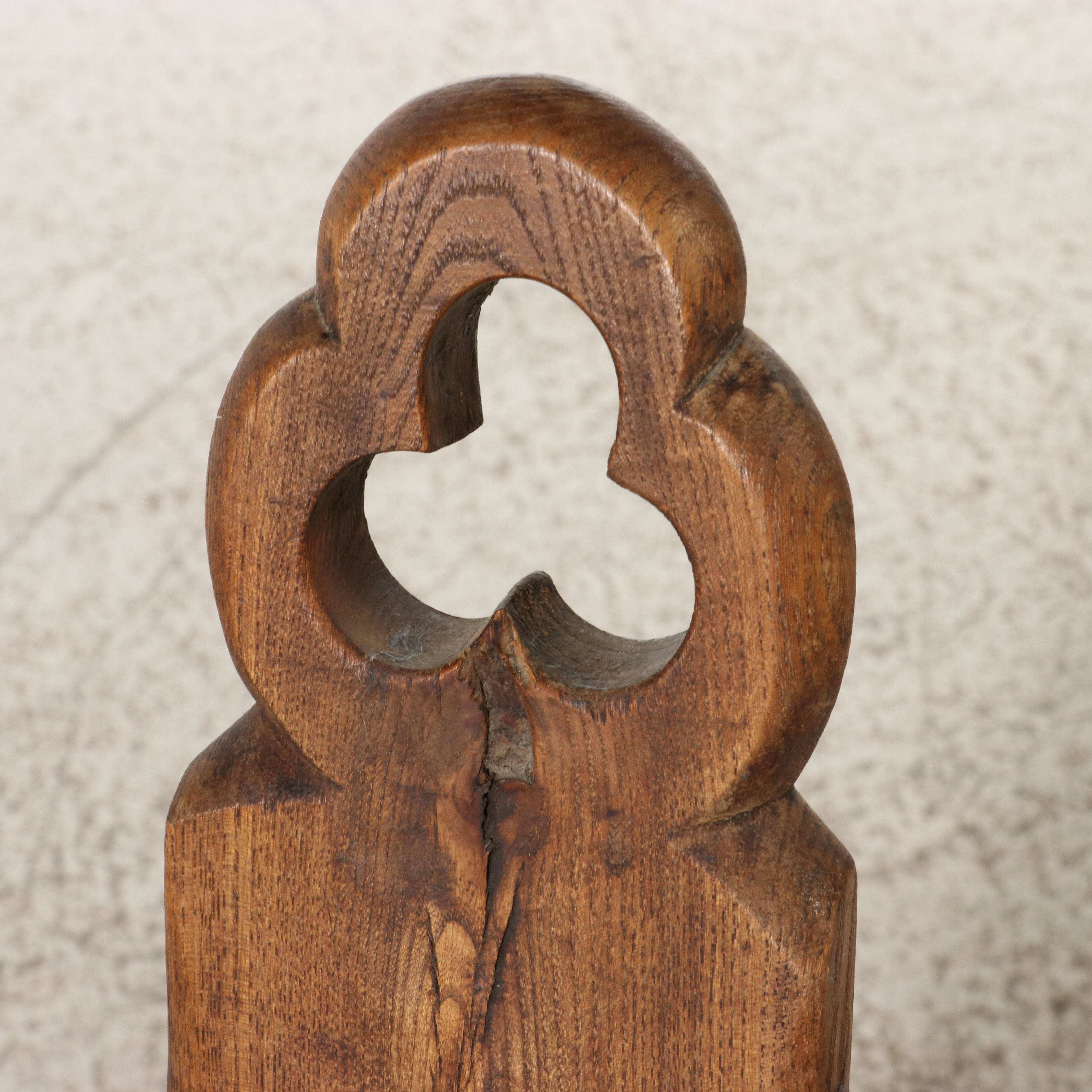 Continental European Style Carved Oak Three-Legged Birthing Stool