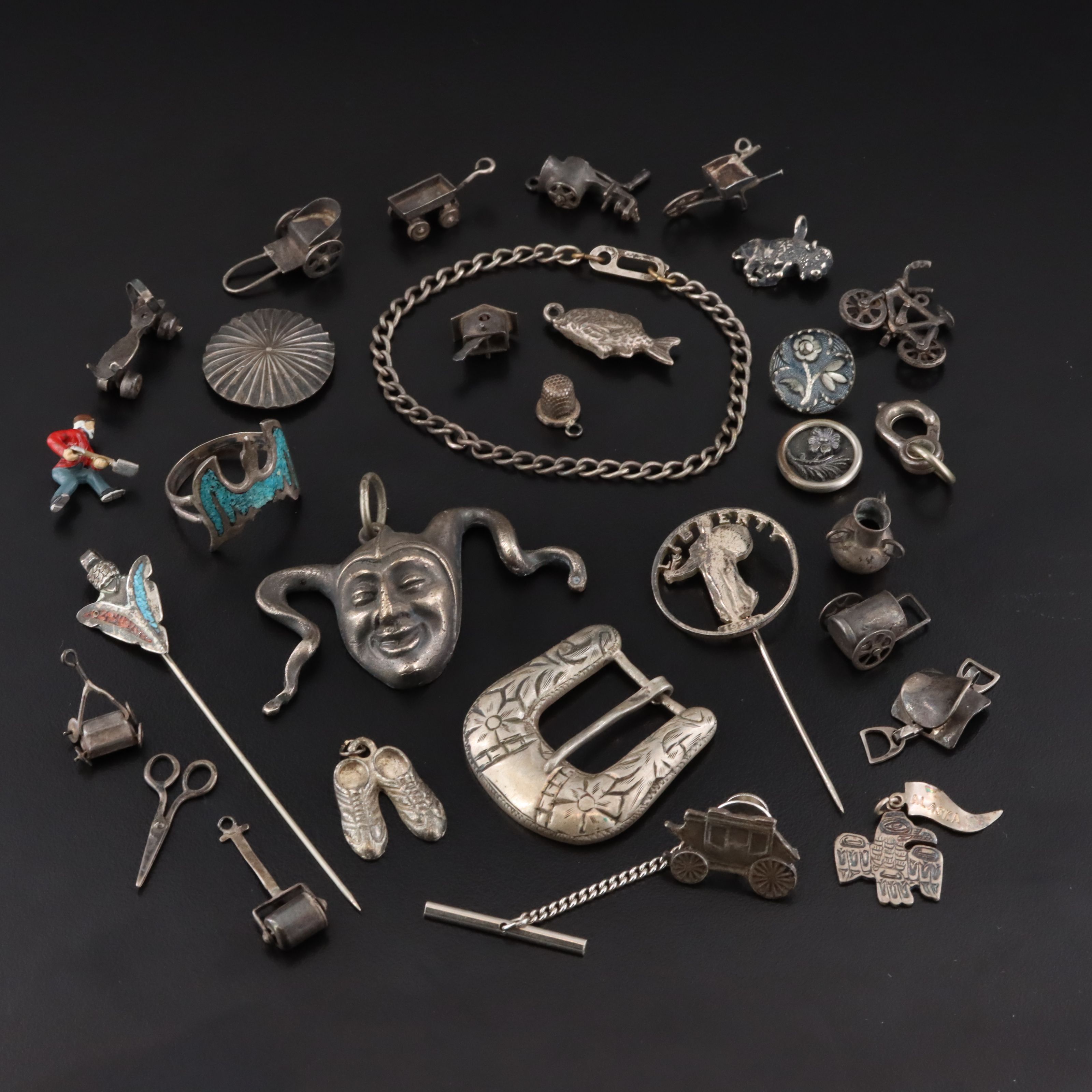 Vintage Sterling Jewelry Collection Featured in Articulated Charms