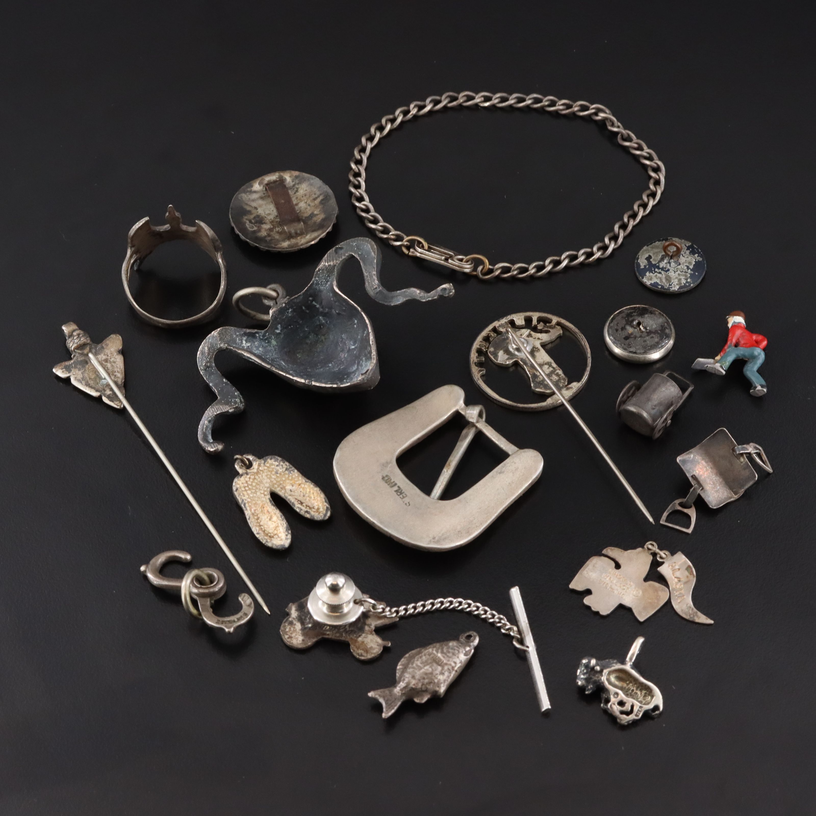 Vintage Sterling Jewelry Collection Featured in Articulated Charms