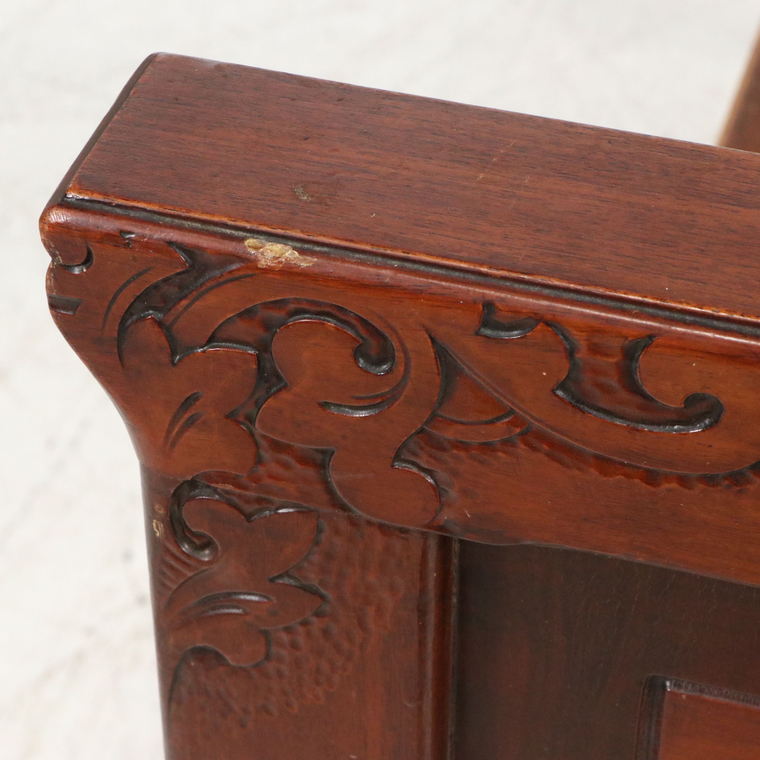 Late Victorian Walnut Full-Size Bed with Fretwork Panels, Late 19th Century