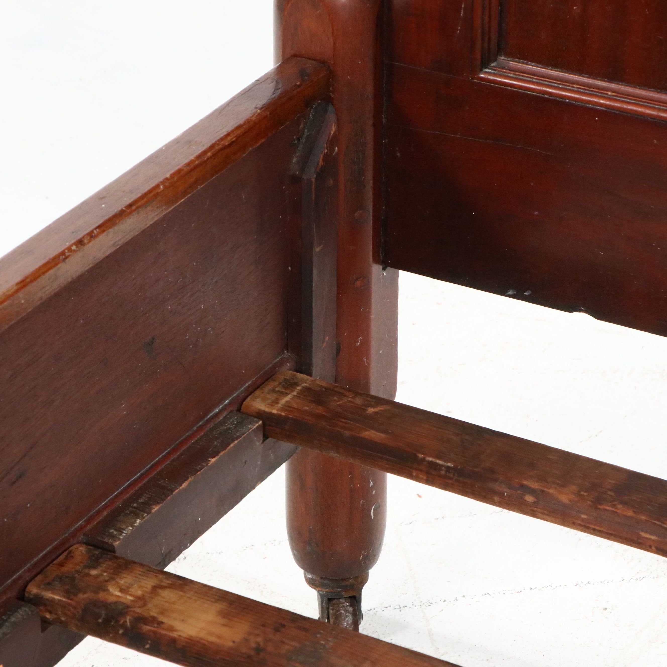Late Victorian Walnut Full-Size Bed with Fretwork Panels, Late 19th Century