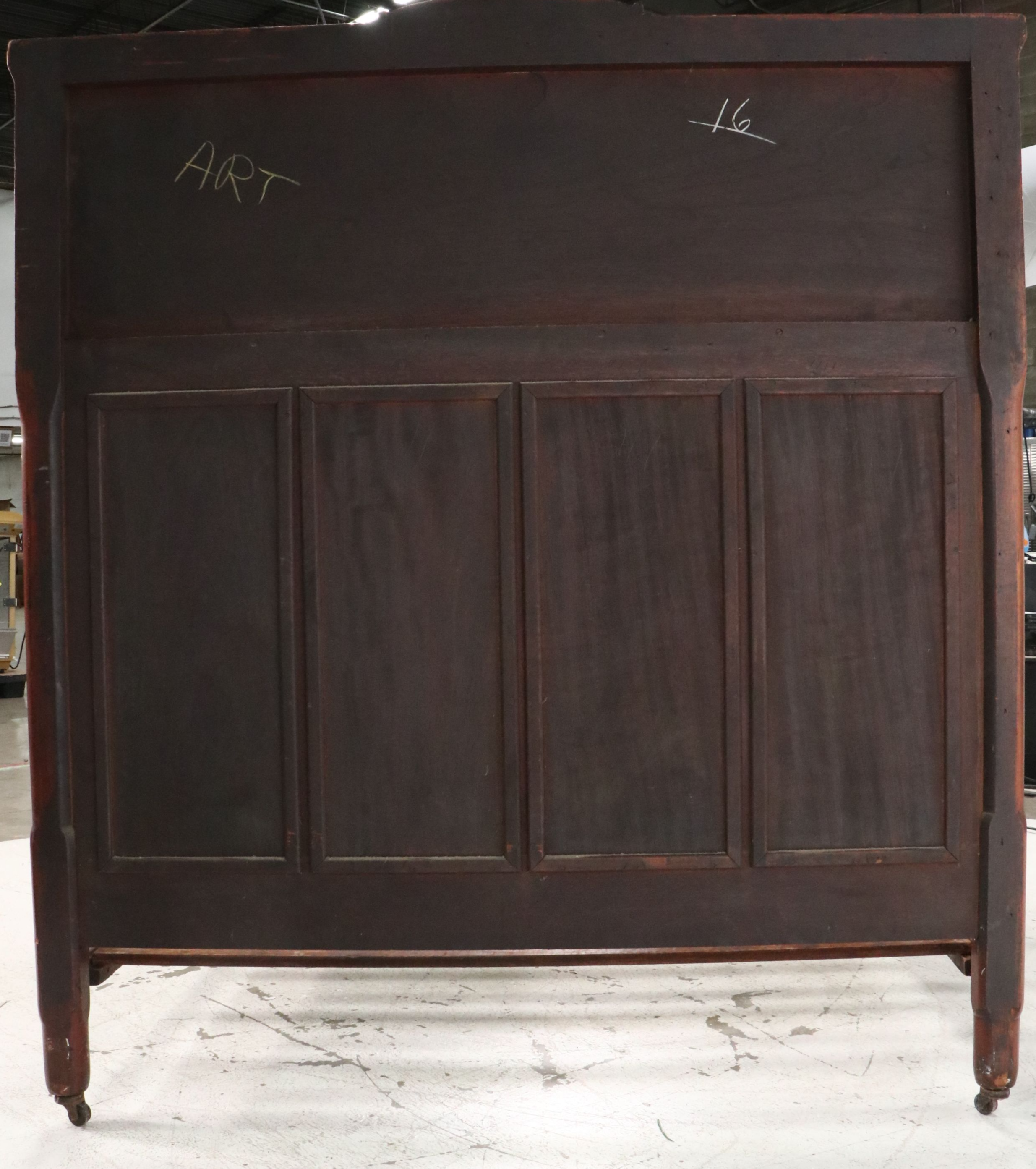 Late Victorian Walnut Full-Size Bed with Fretwork Panels, Late 19th Century