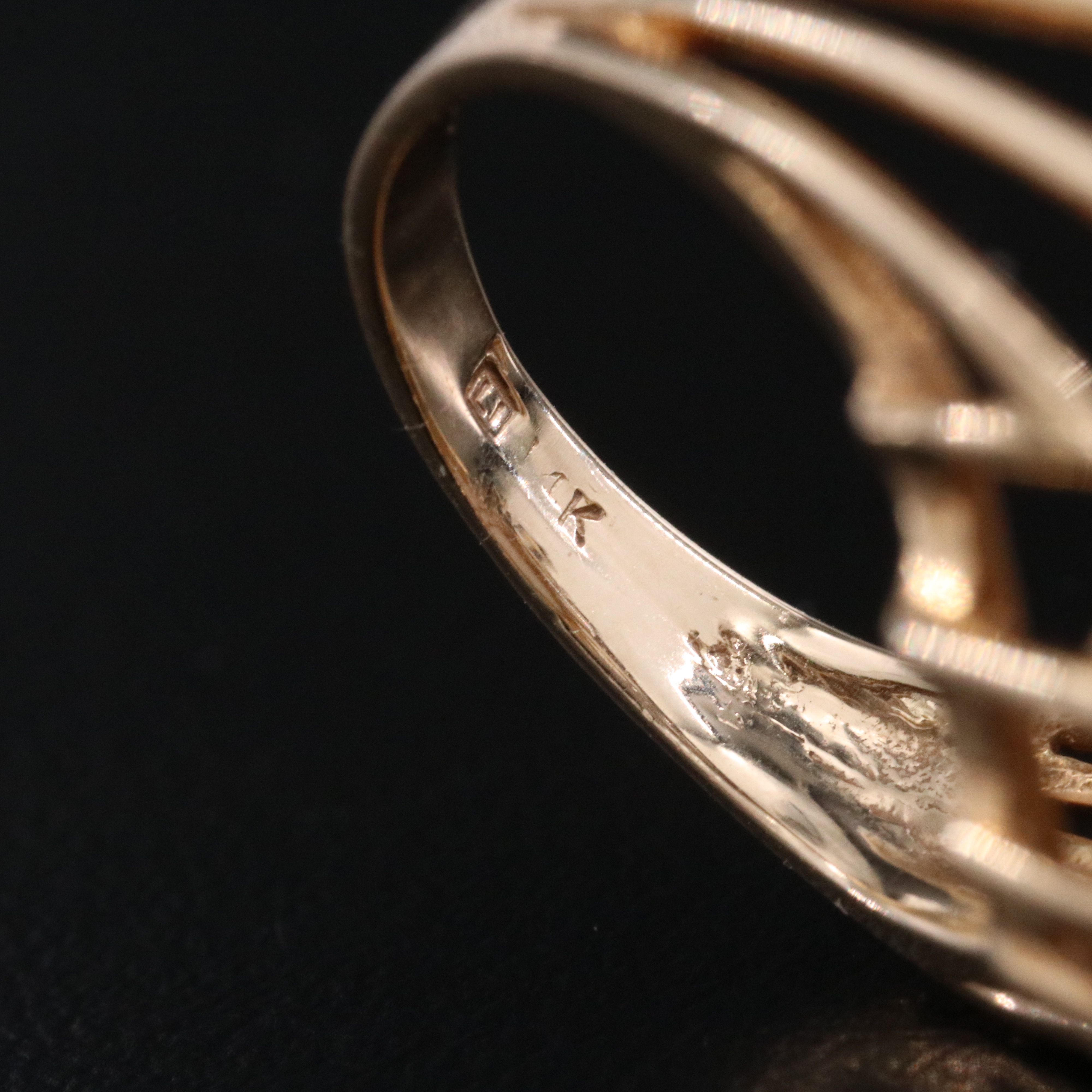 14K Mabé Pearl and CZ Ring