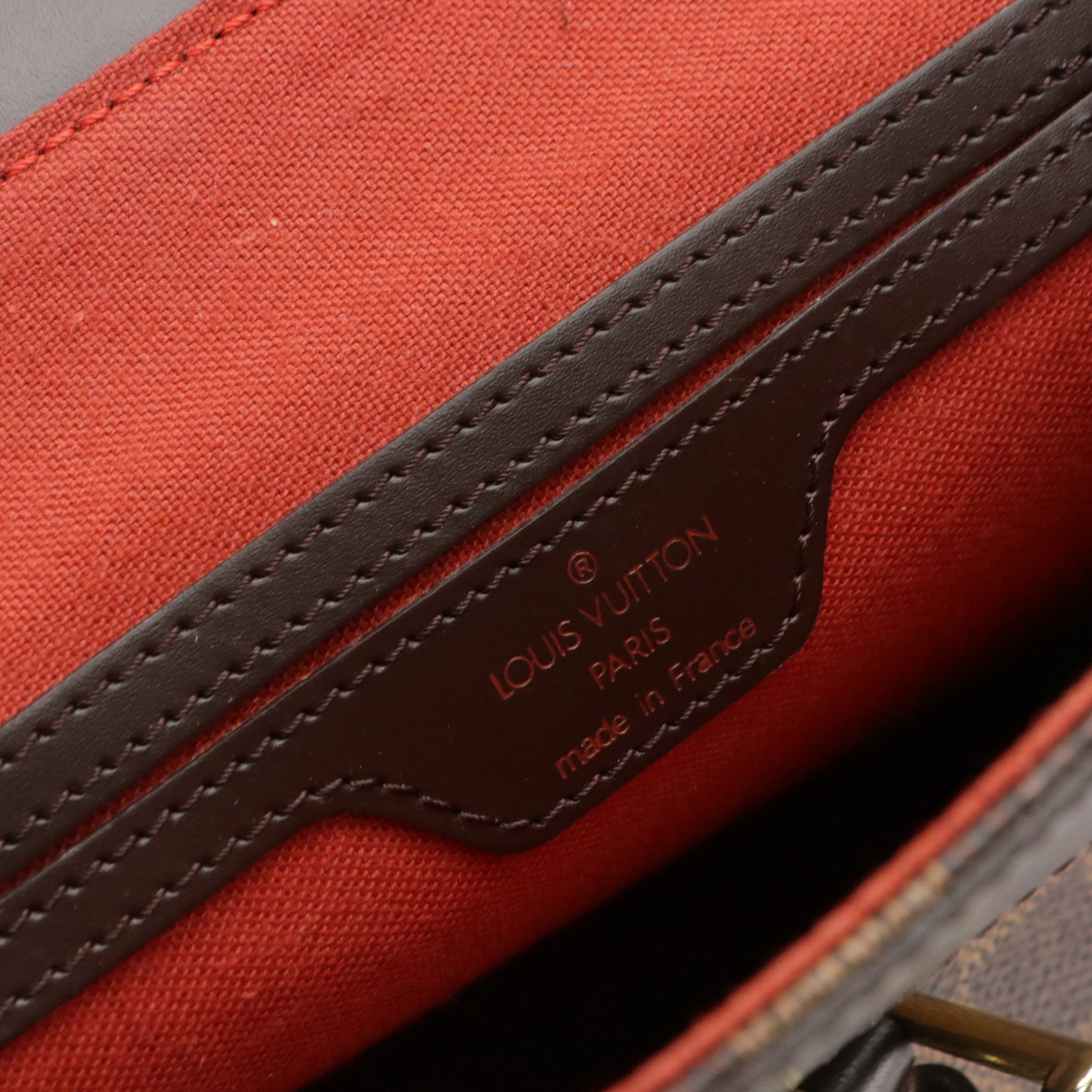 Louis Vuitton Soho Backpack Bag in Damier Ebene Canvas and Leather Trim