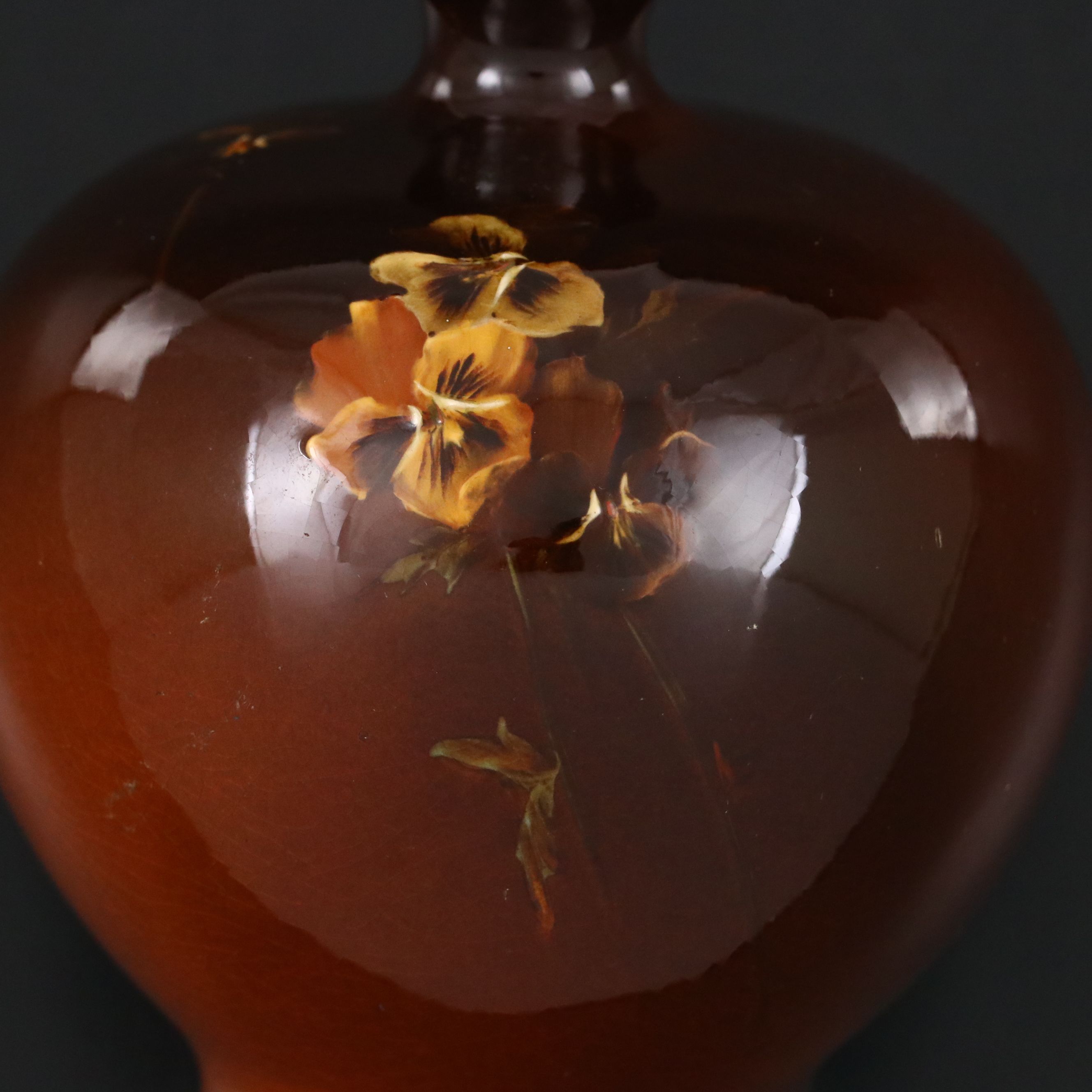 Weller Pottery Louwelsa Floral Ceramic Vase, Late 19th/Early 20th Century