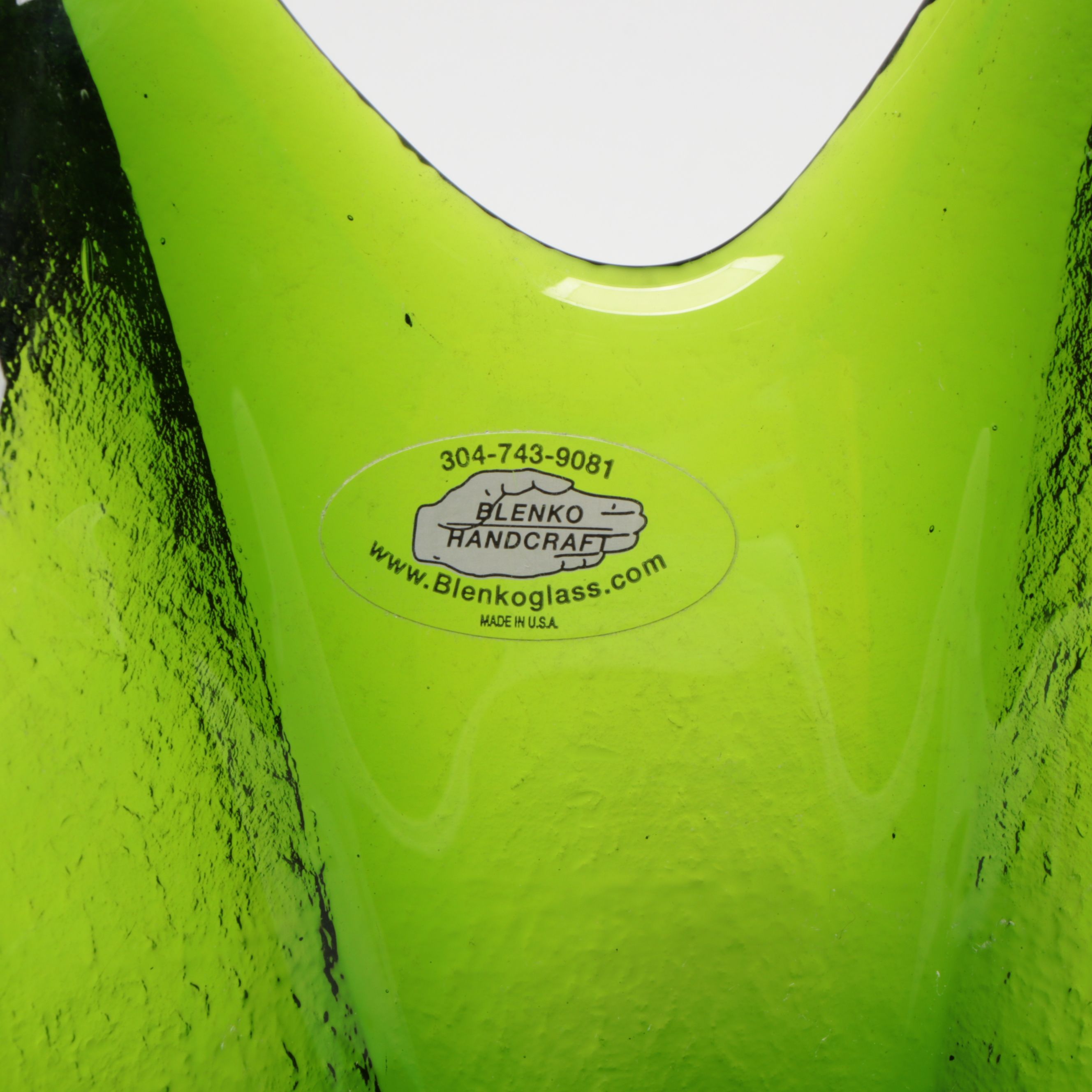 Blenko Amber Glass Paper Bag Vase with Pitcher and Decorative Bowl