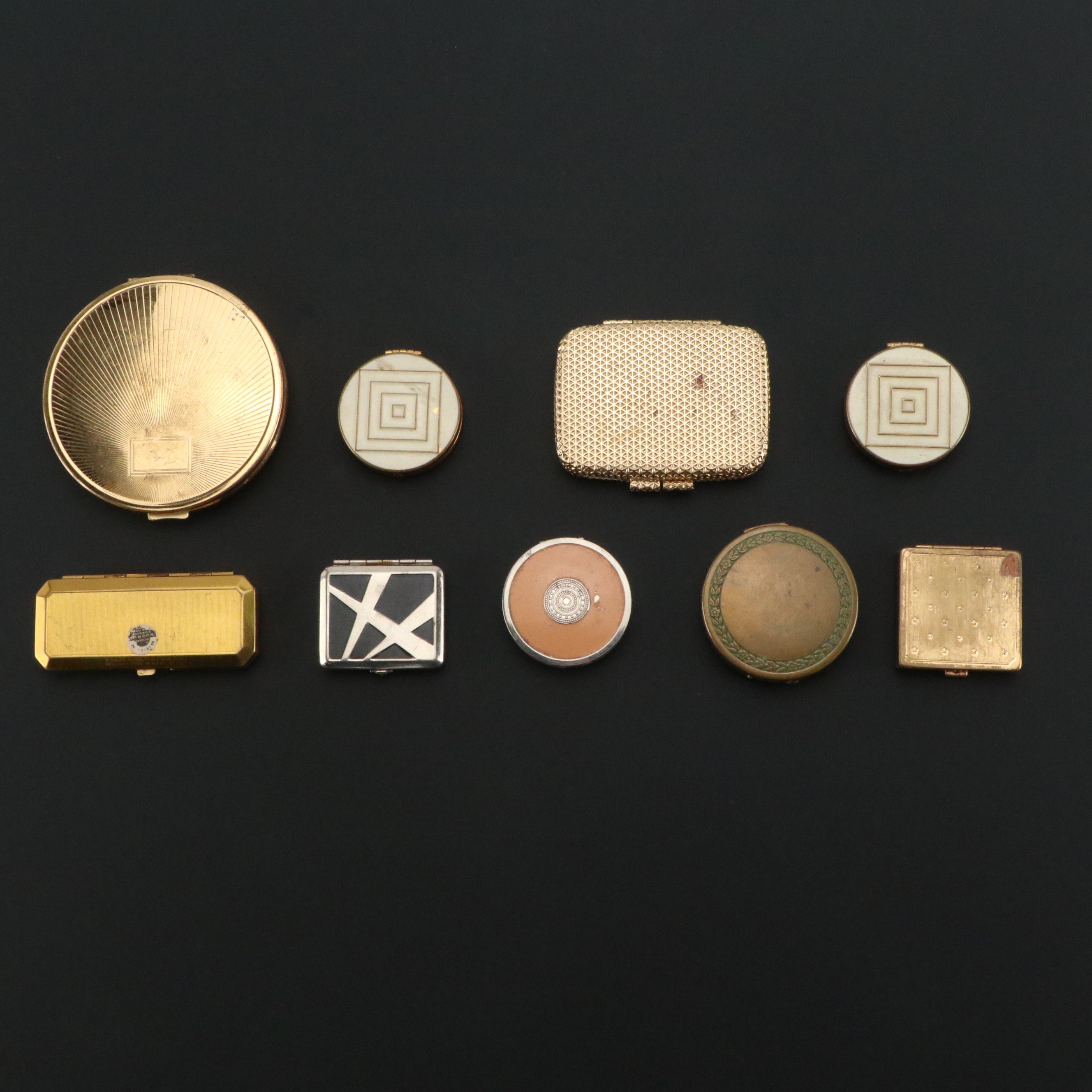 Vintage Cosmetic Compacts Including Revlon, Elizabeth Arden, Djer-Kiss, and More