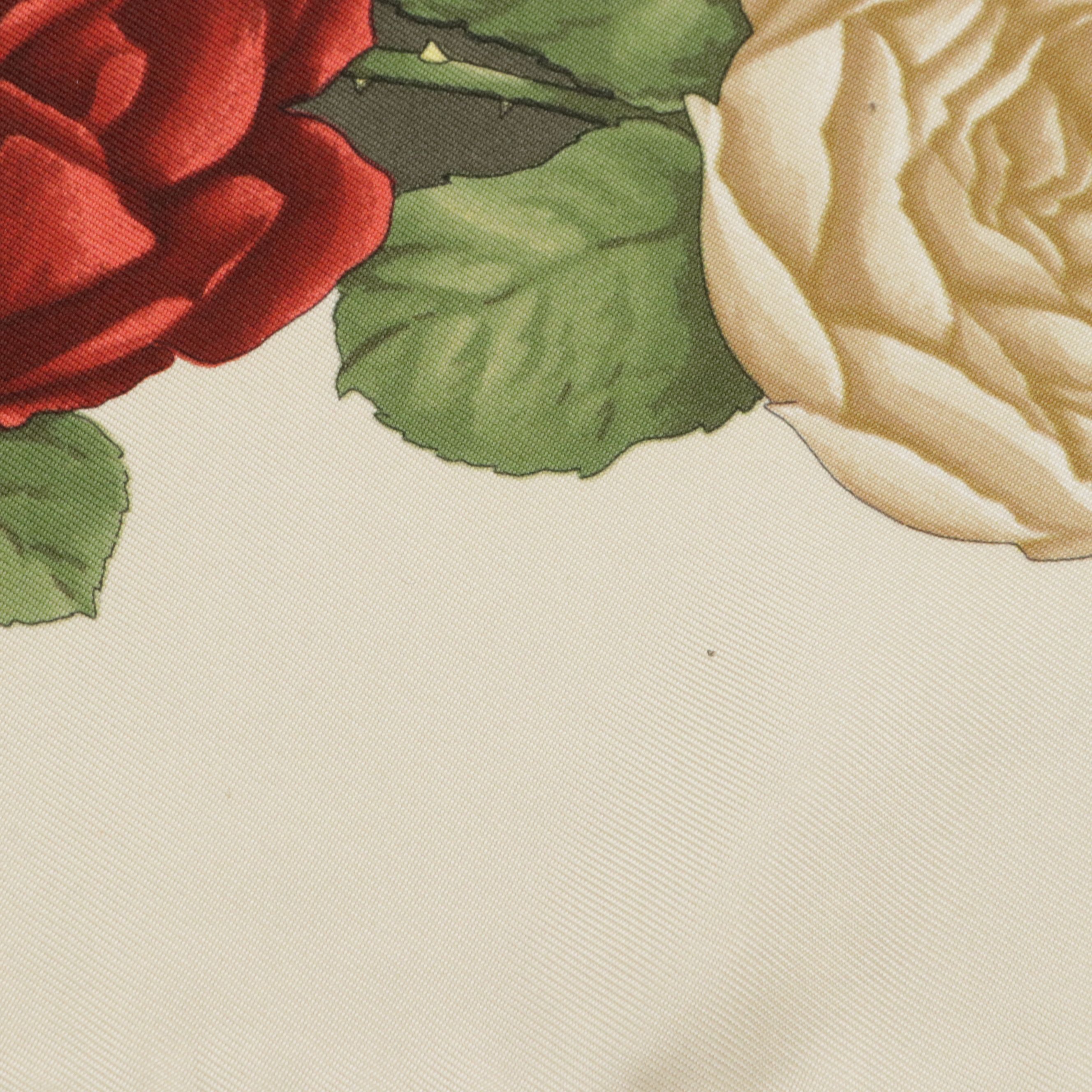 Salvatore Ferragamo Leopards and Roses Scarf 90 in Silk Twill