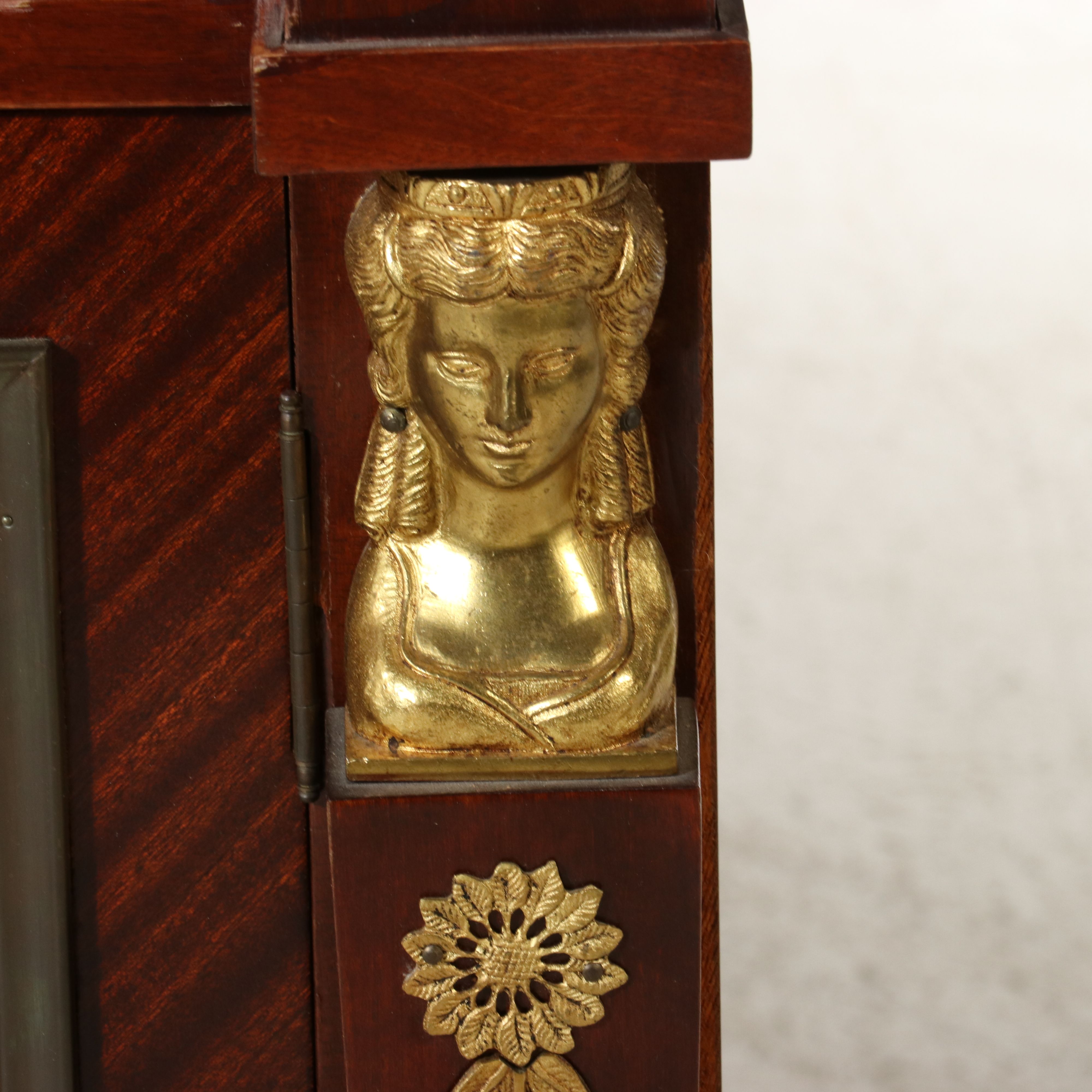 French Empire Style Ormolu Mounted Mahogany Marble Top Sideboard, Late 20th C.
