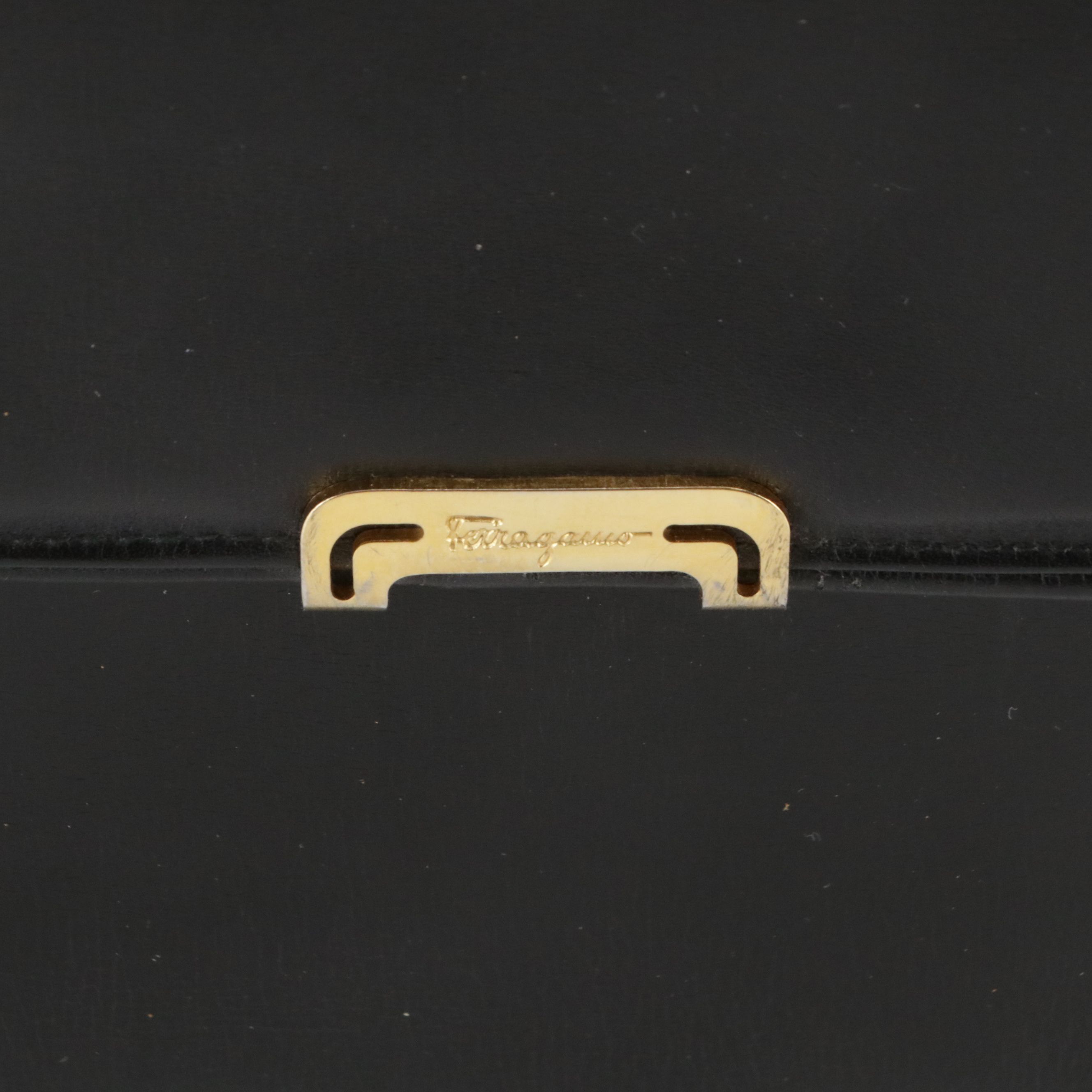 Salvatore Ferragamo Firenze 4 Foldover Shoulder Bag in Black Leather