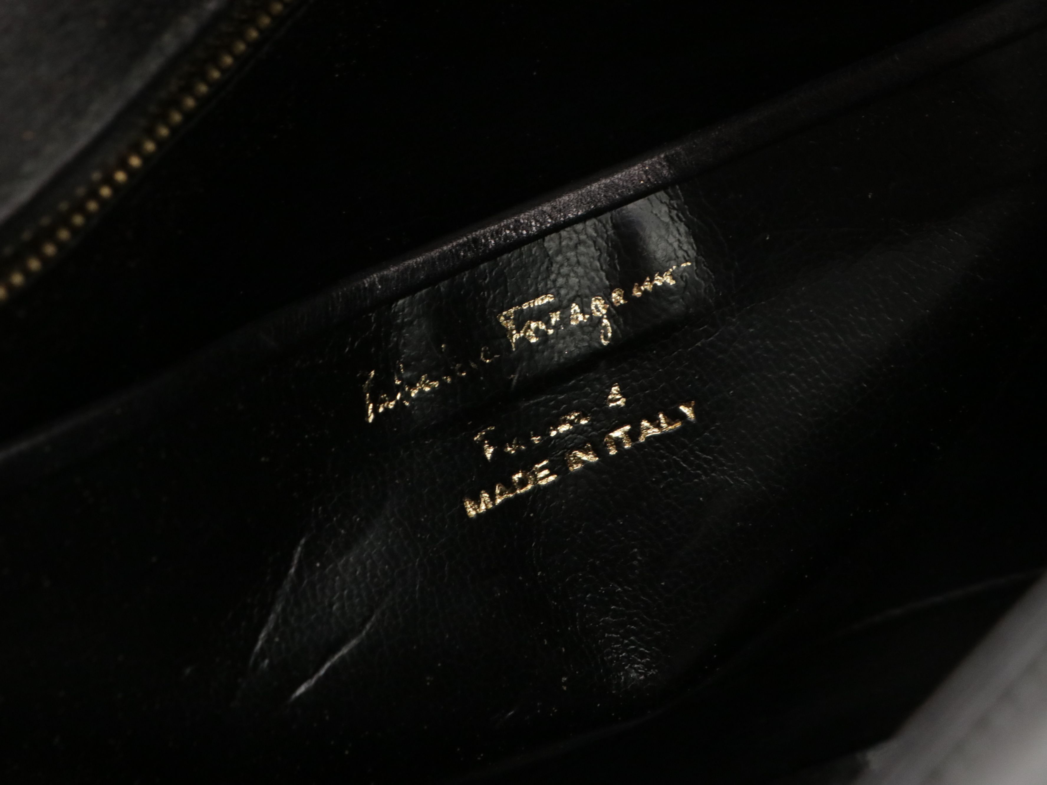 Salvatore Ferragamo Firenze 4 Foldover Shoulder Bag in Black Leather