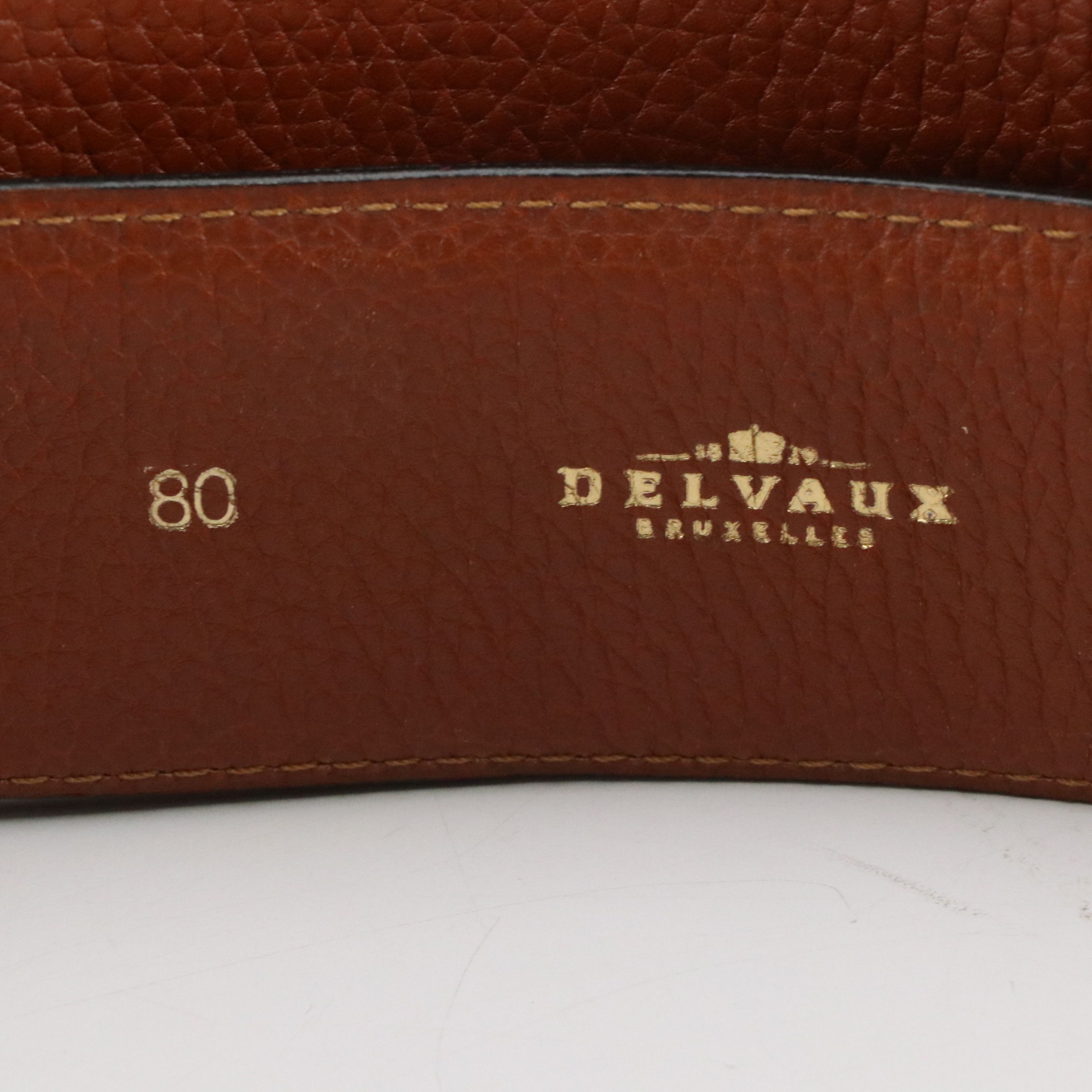 Delvaux Brown & Navy Blue Grained and Green Smooth Leather Belts