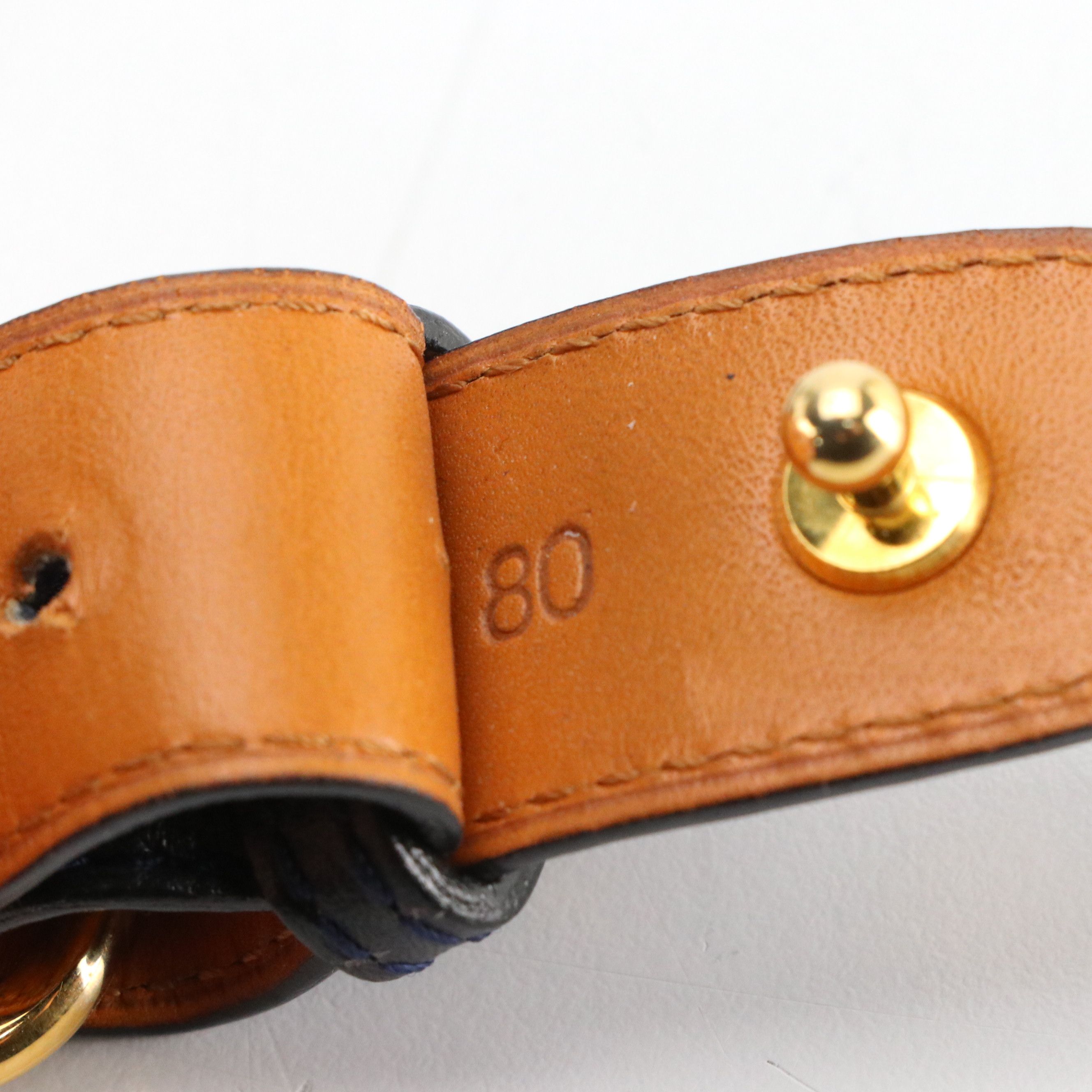 Delvaux Brown & Navy Blue Grained and Green Smooth Leather Belts