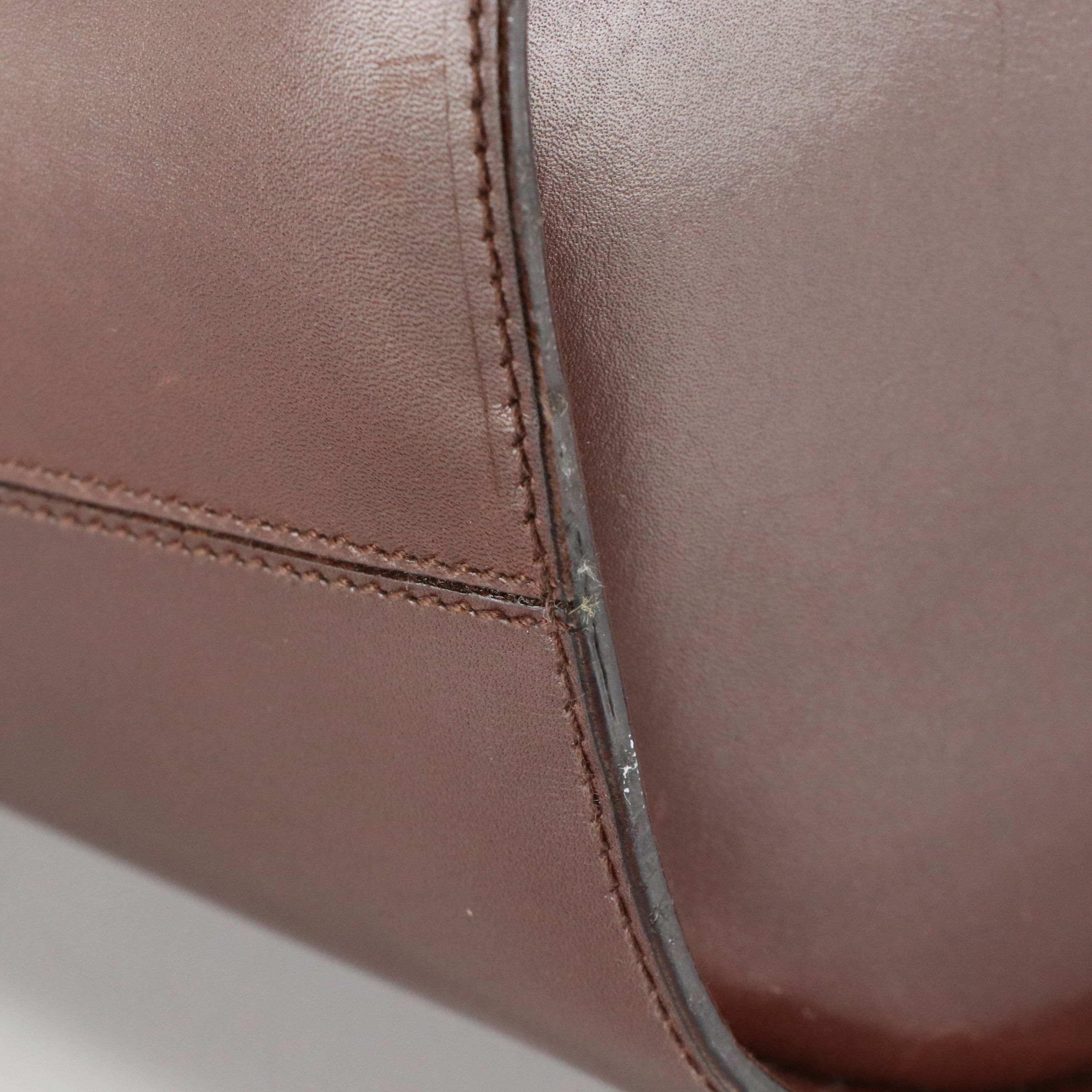 Celine Circle Logo Bucket Bag in Chocolate Brown Calfskin Leather