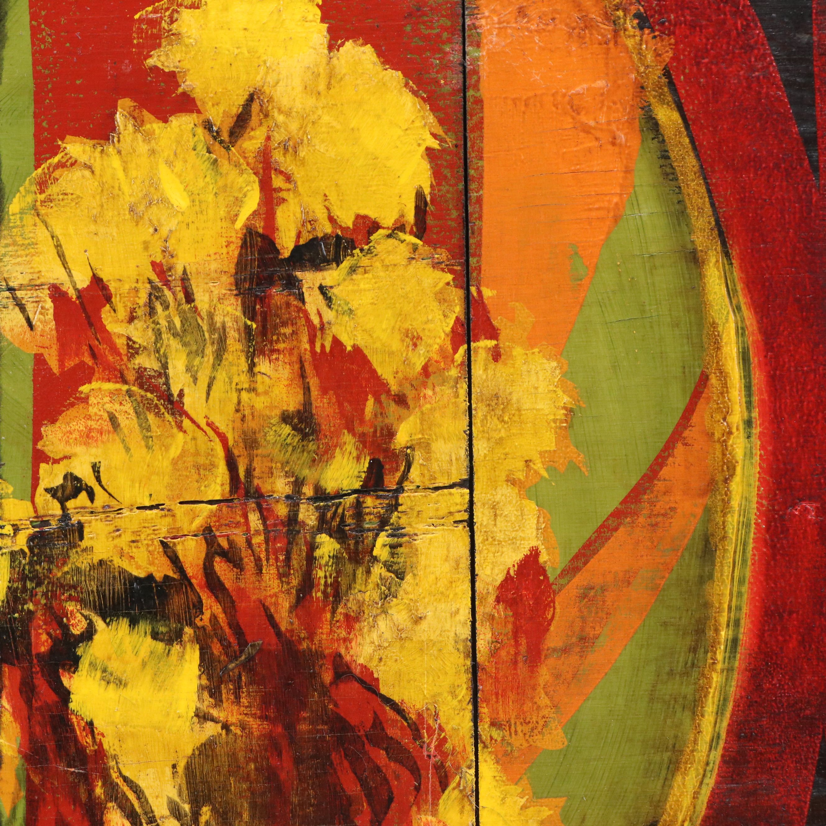 Caldwell Still Life Oil Painting "Warm Florals," 20th Century