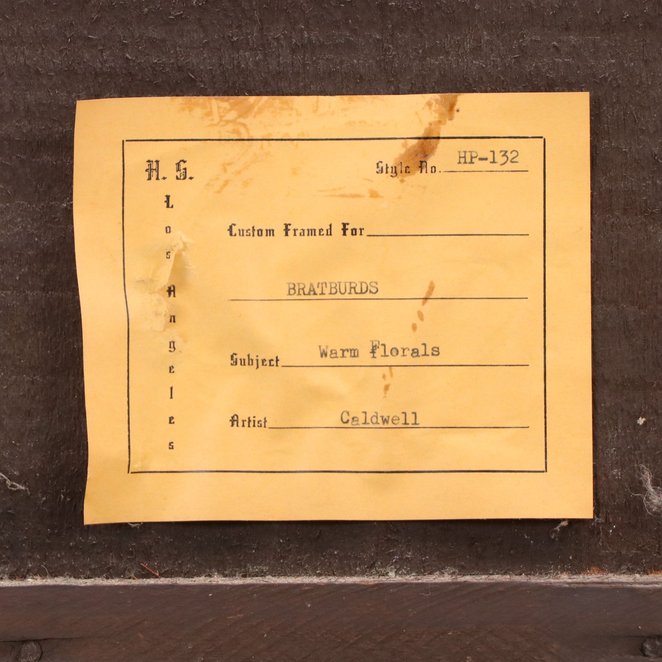 Caldwell Still Life Oil Painting "Warm Florals," 20th Century