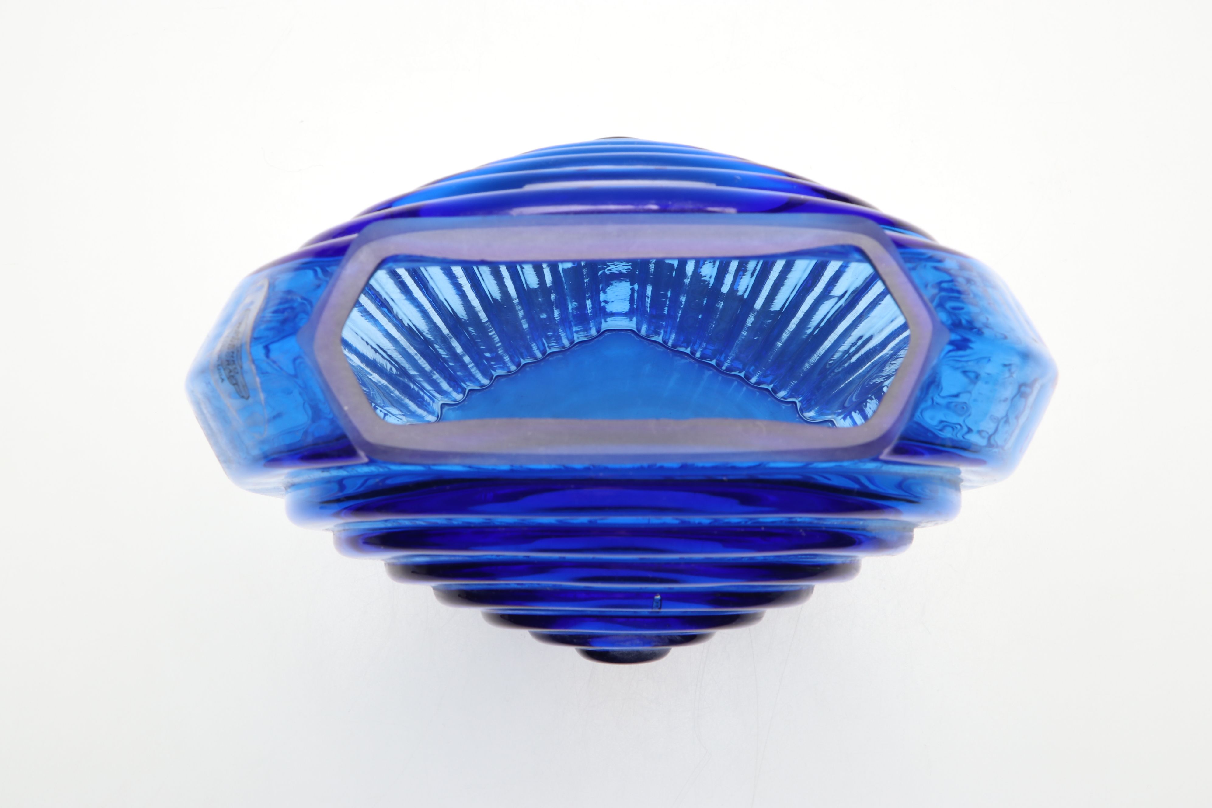 Blenko Art Deco Style Handcrafted Cobalt Glass Vase