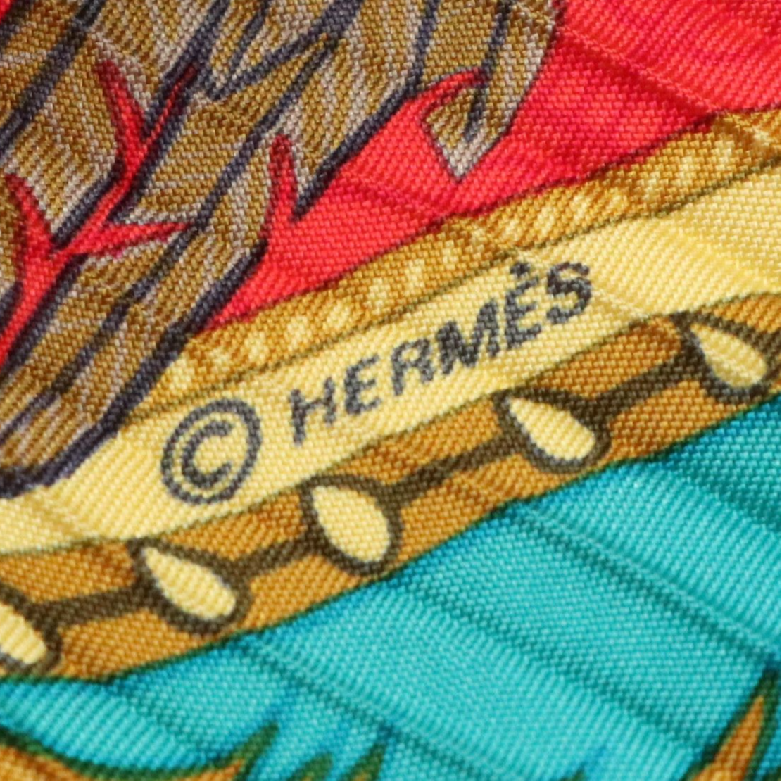 Hermès "Les Bissone de Venise" Plissé Scarf 90 in Silk Twill with Box