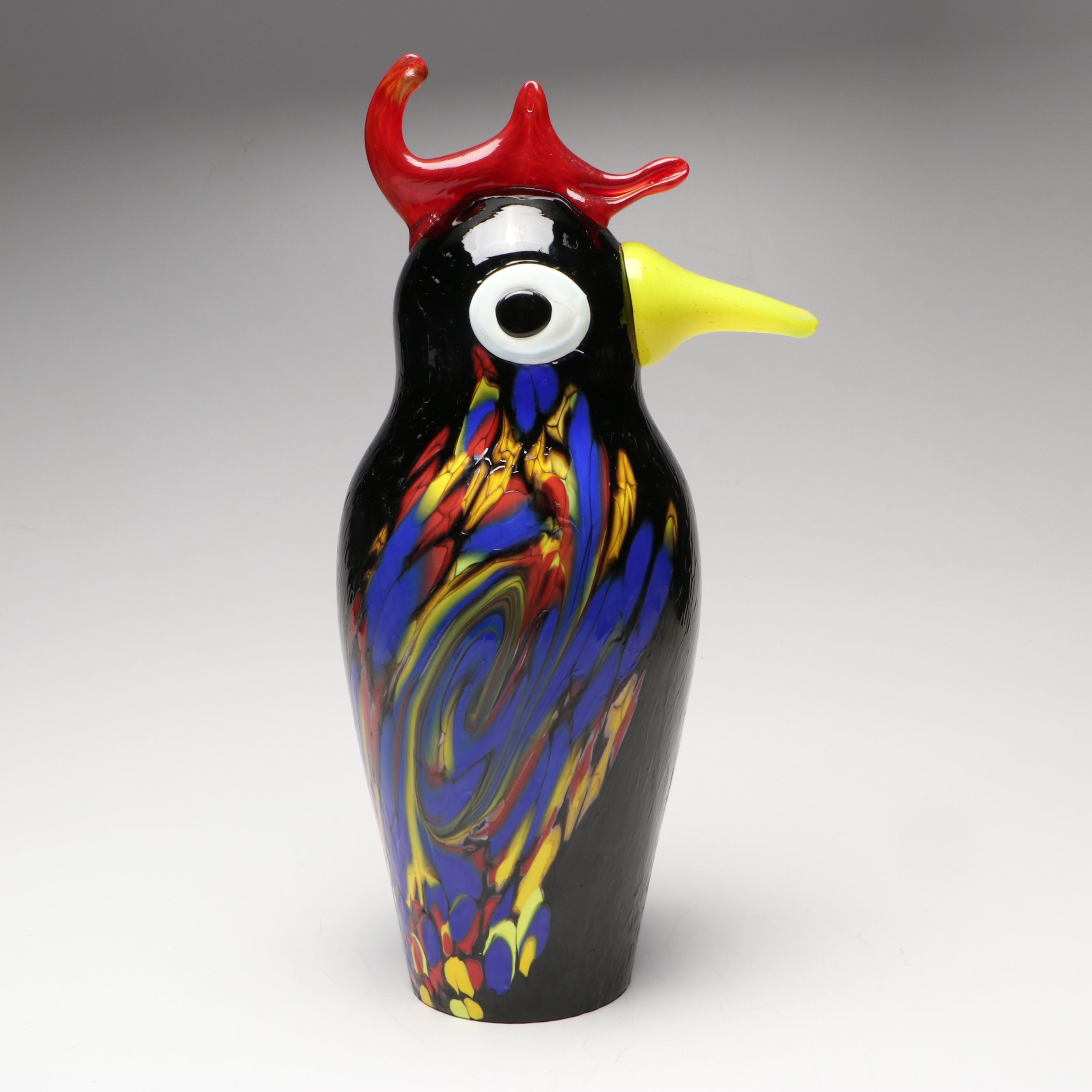 Murano Handcrafted Art Glass Rooster, Late 20th Century