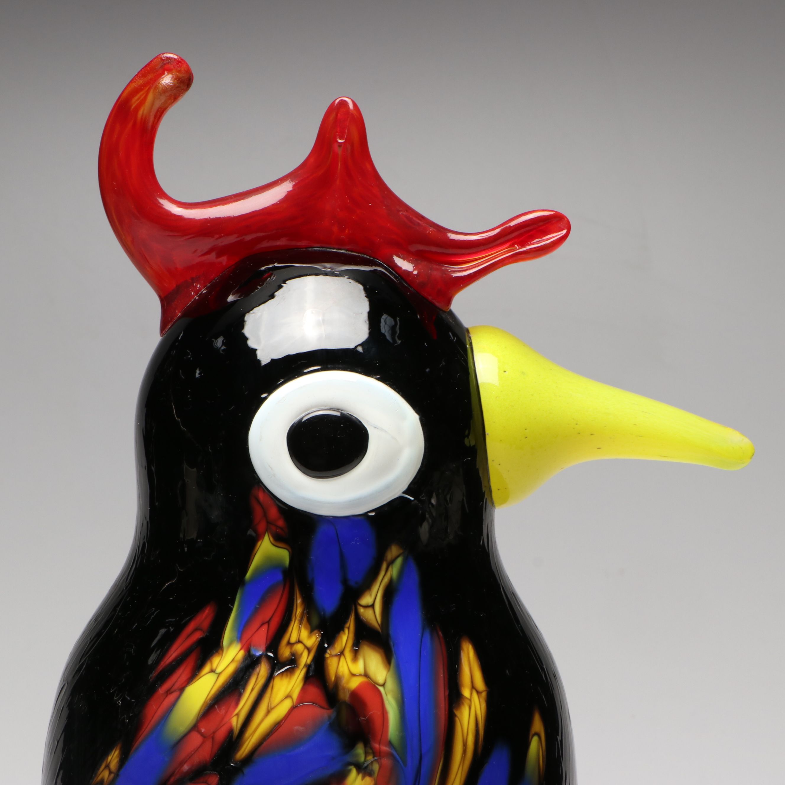 Murano Handcrafted Art Glass Rooster, Late 20th Century