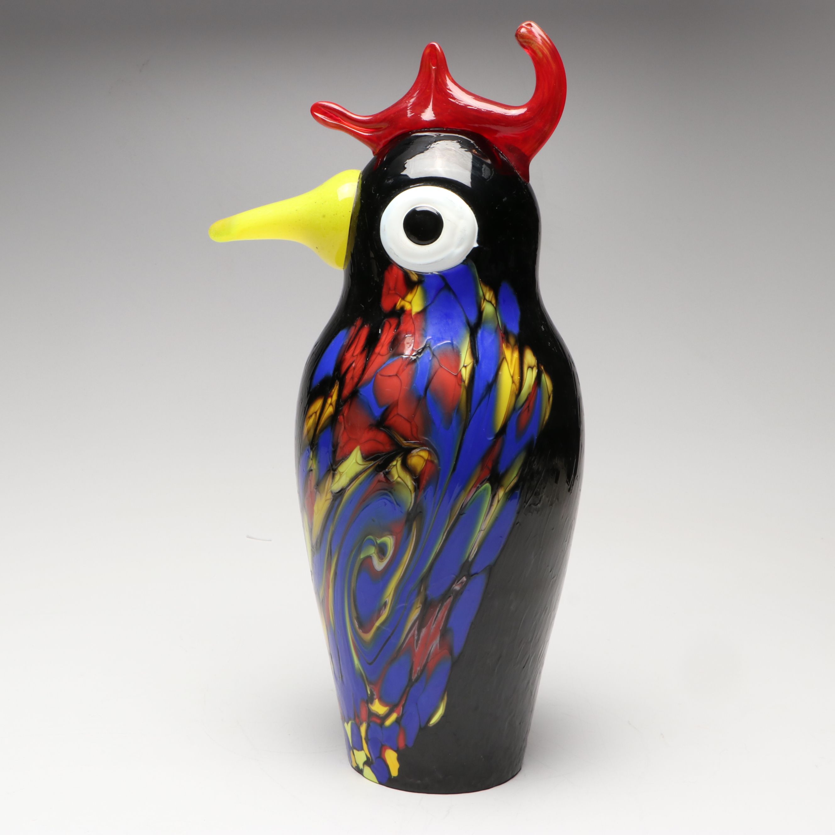 Murano Handcrafted Art Glass Rooster, Late 20th Century