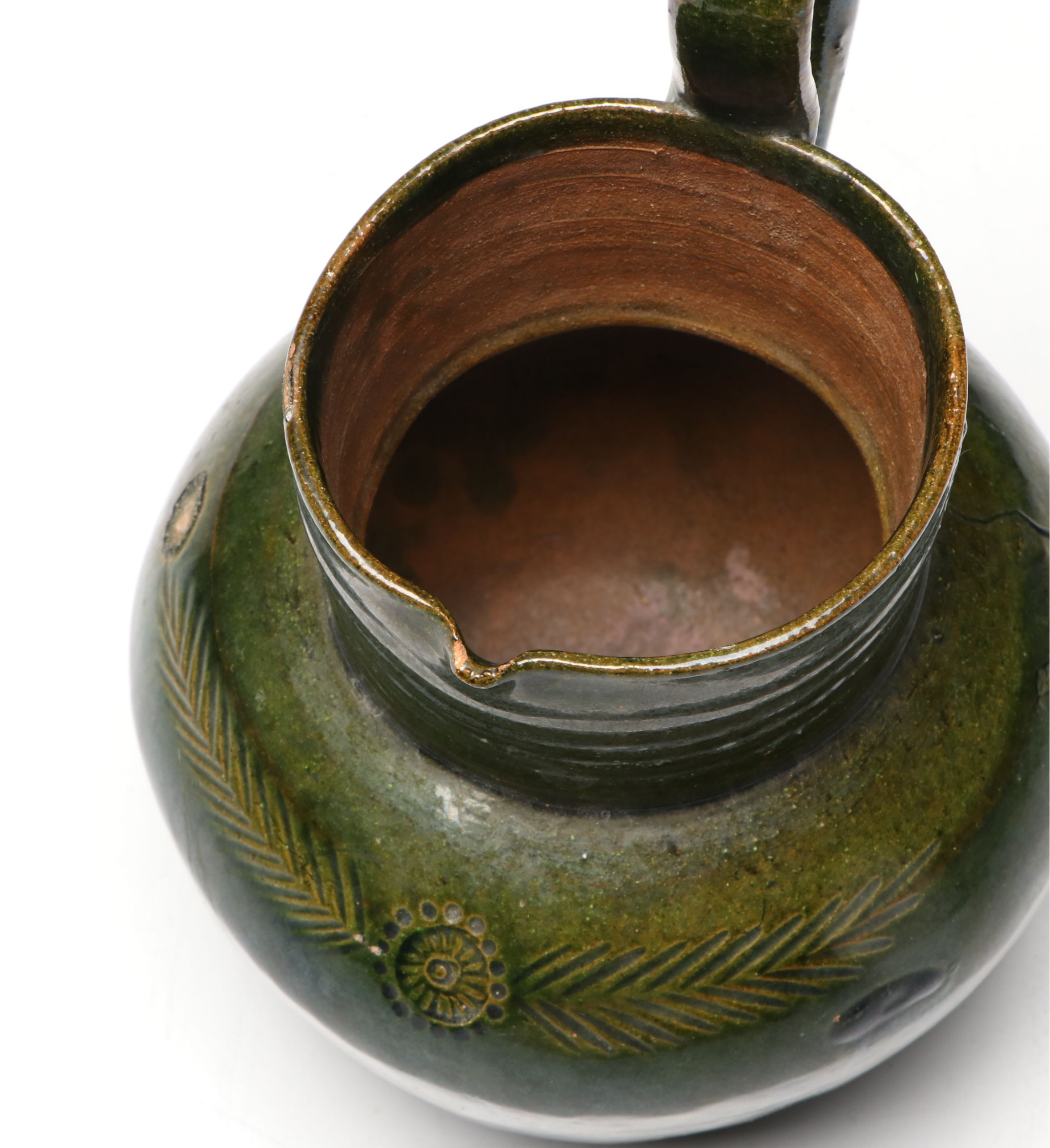 Oaxacan Style Drip Glazed Earthenware Jug