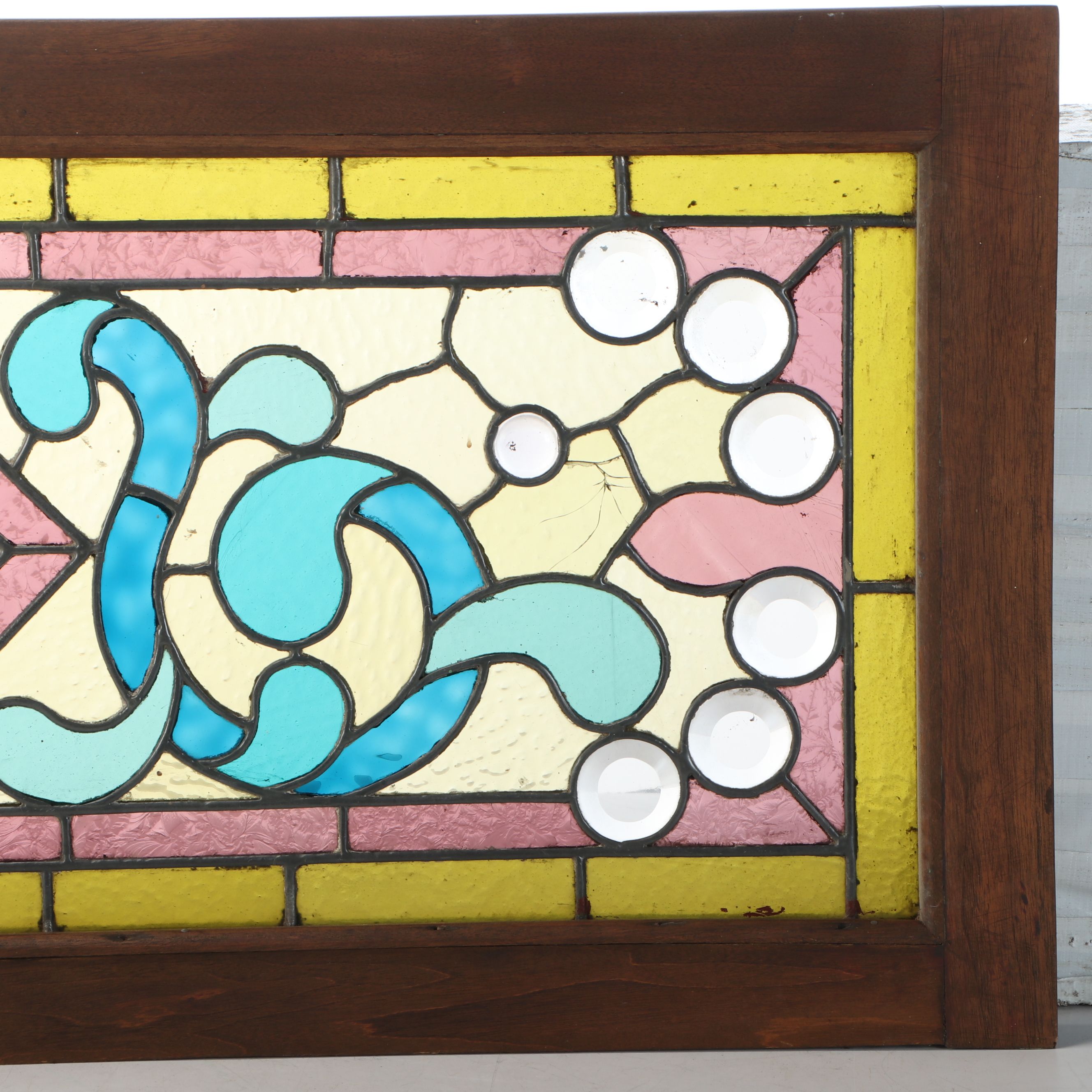 Stained Glass Transom Window Panel, Early 20th Century