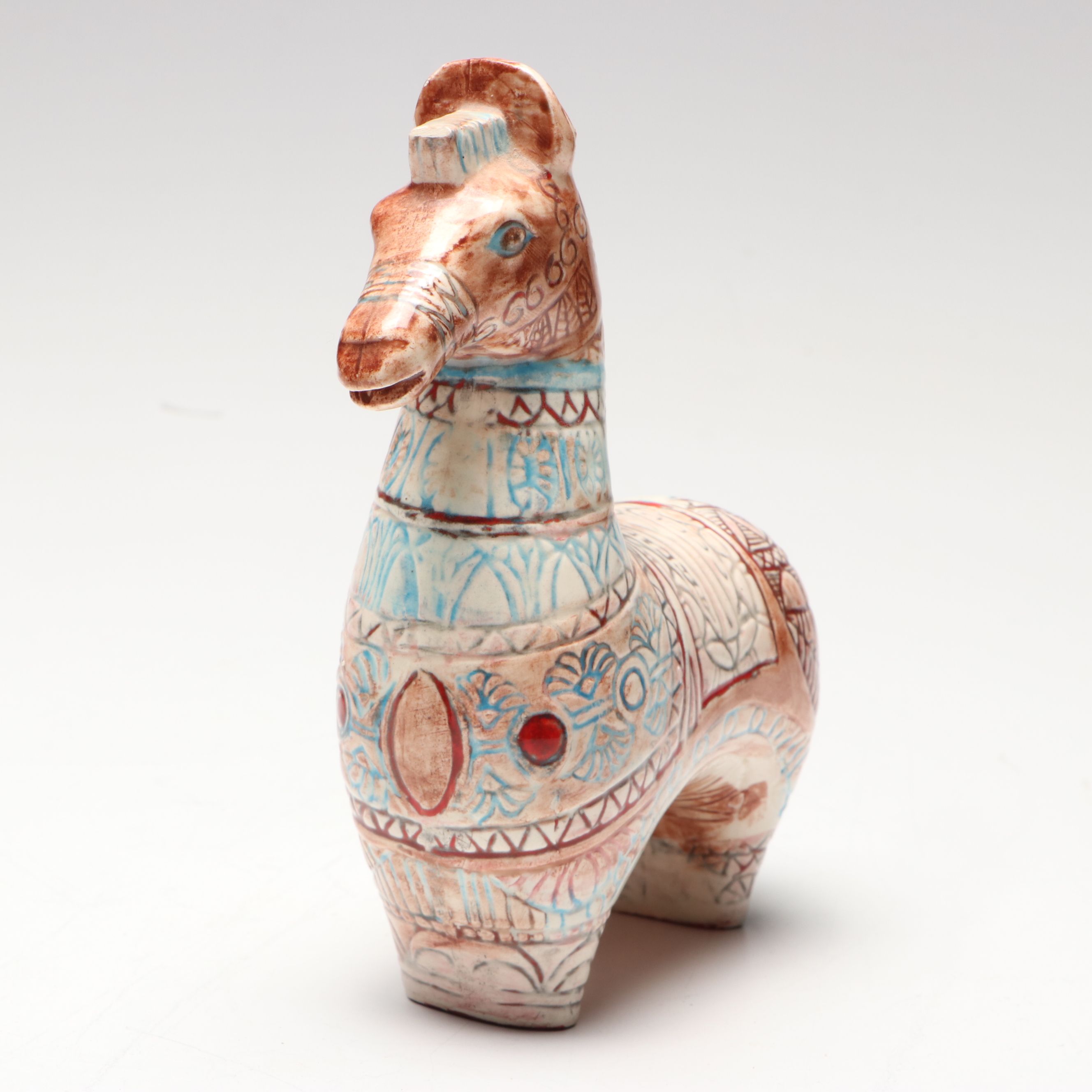 Artist Signed Folk Art Pottery Horse, 1979