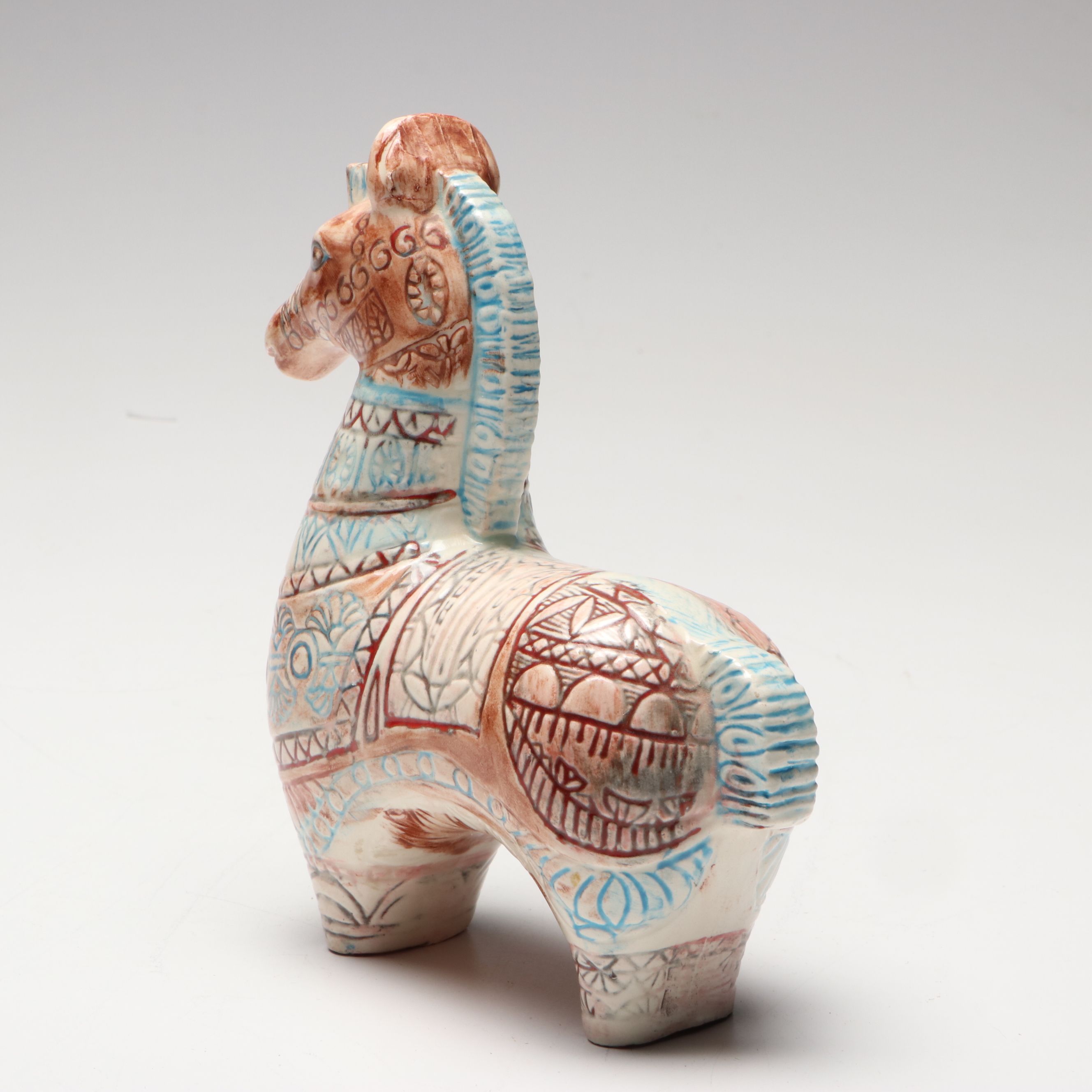 Artist Signed Folk Art Pottery Horse, 1979