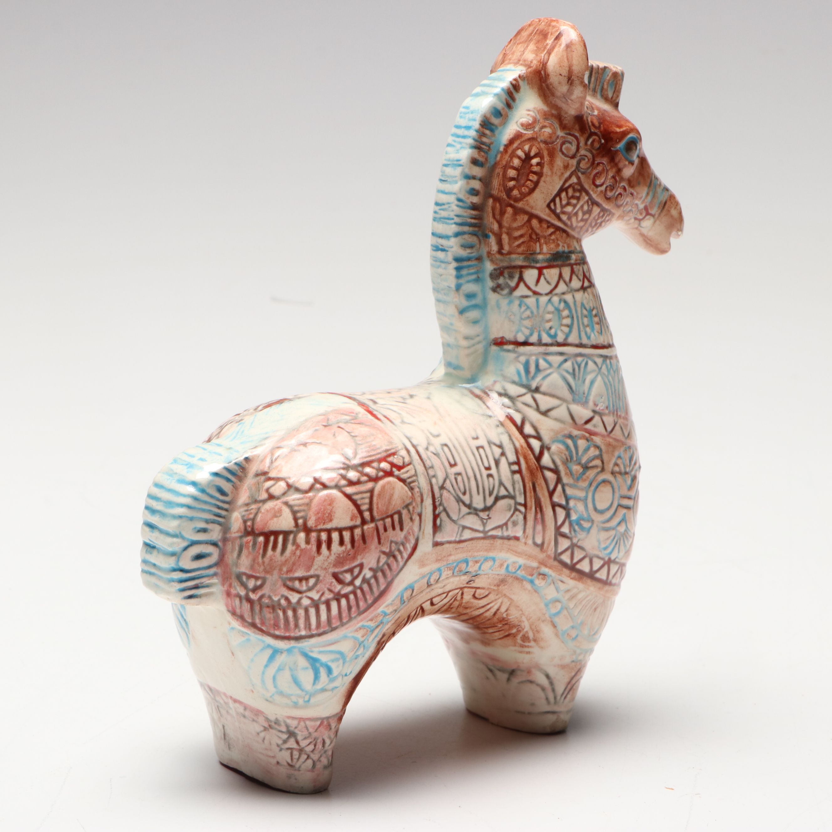 Artist Signed Folk Art Pottery Horse, 1979
