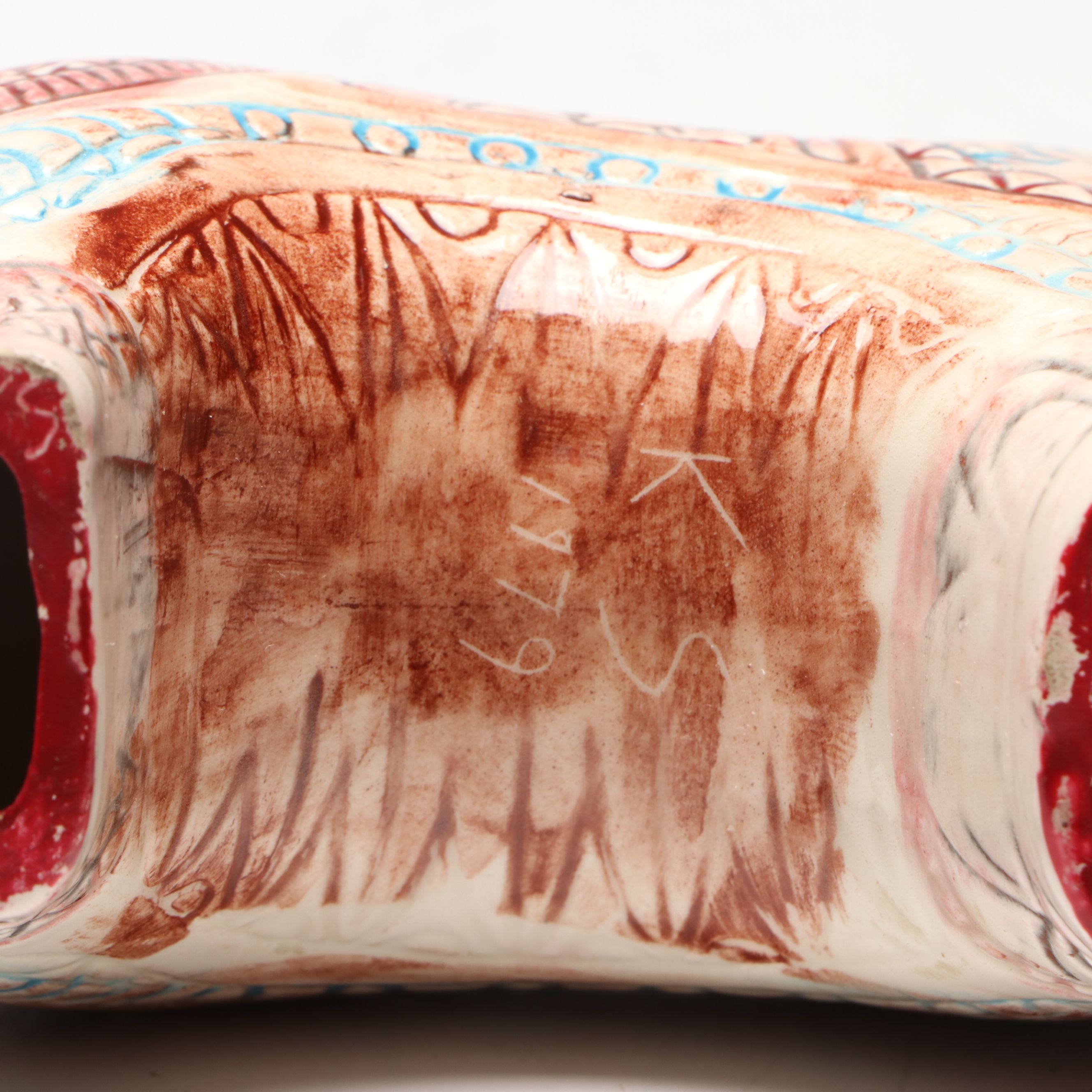 Artist Signed Folk Art Pottery Horse, 1979