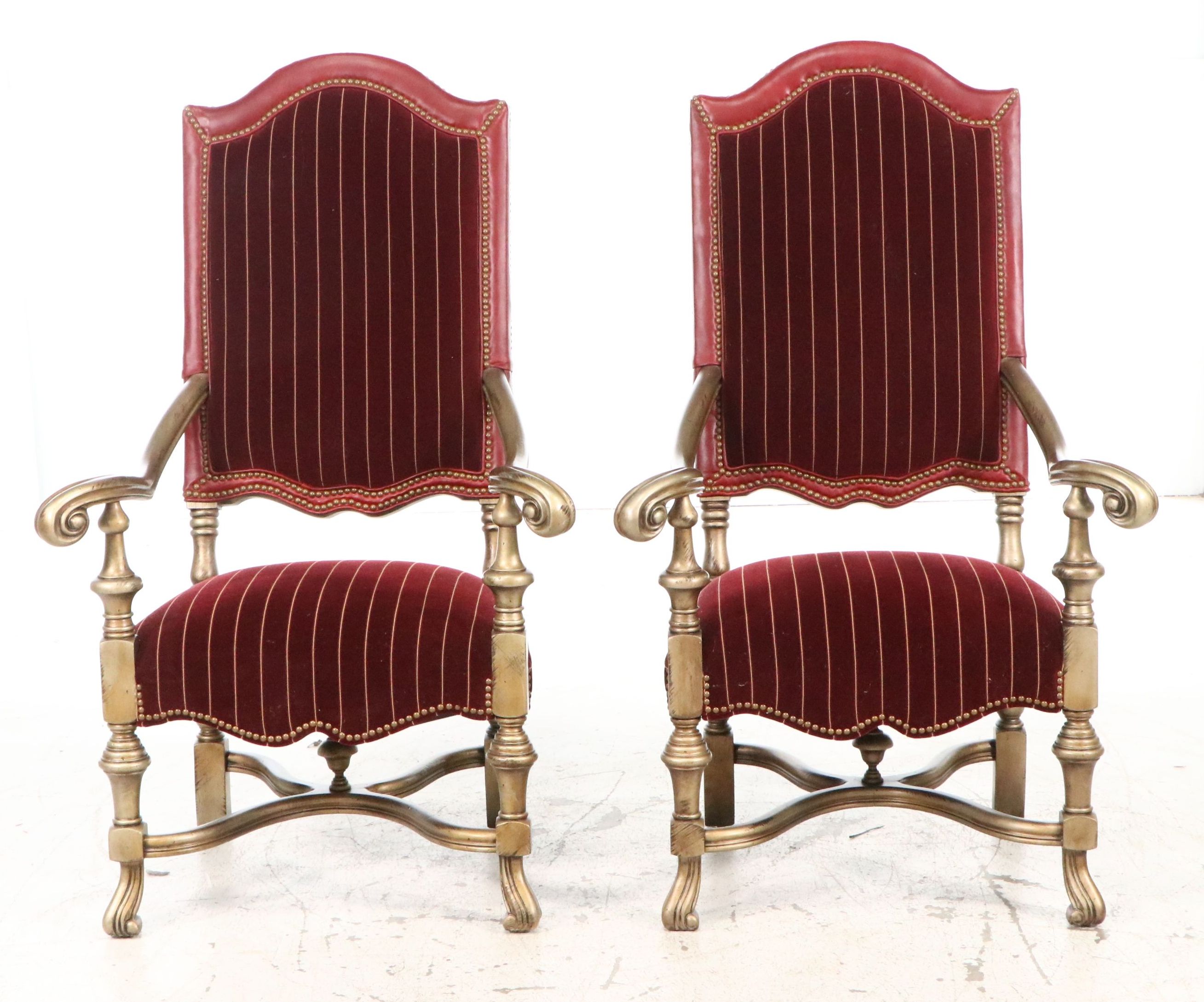 Pair of Giltwood Louis XIV Style Fauteuils à la Reine, 20th Century