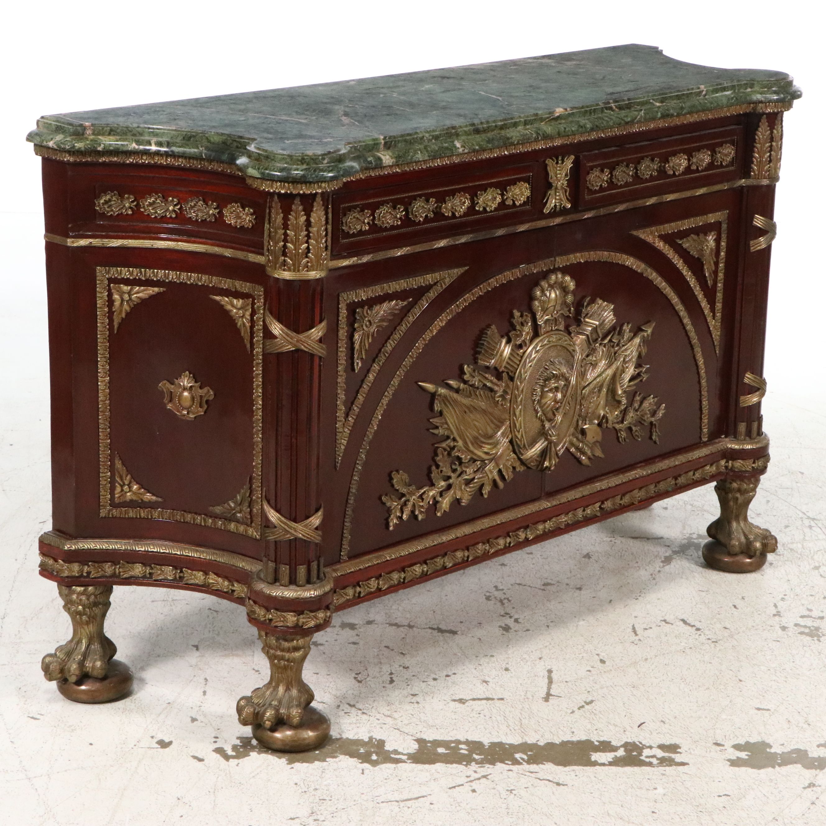 Napoleon III Style Ormolu Mounted Mahogany Buffet with Marble Top