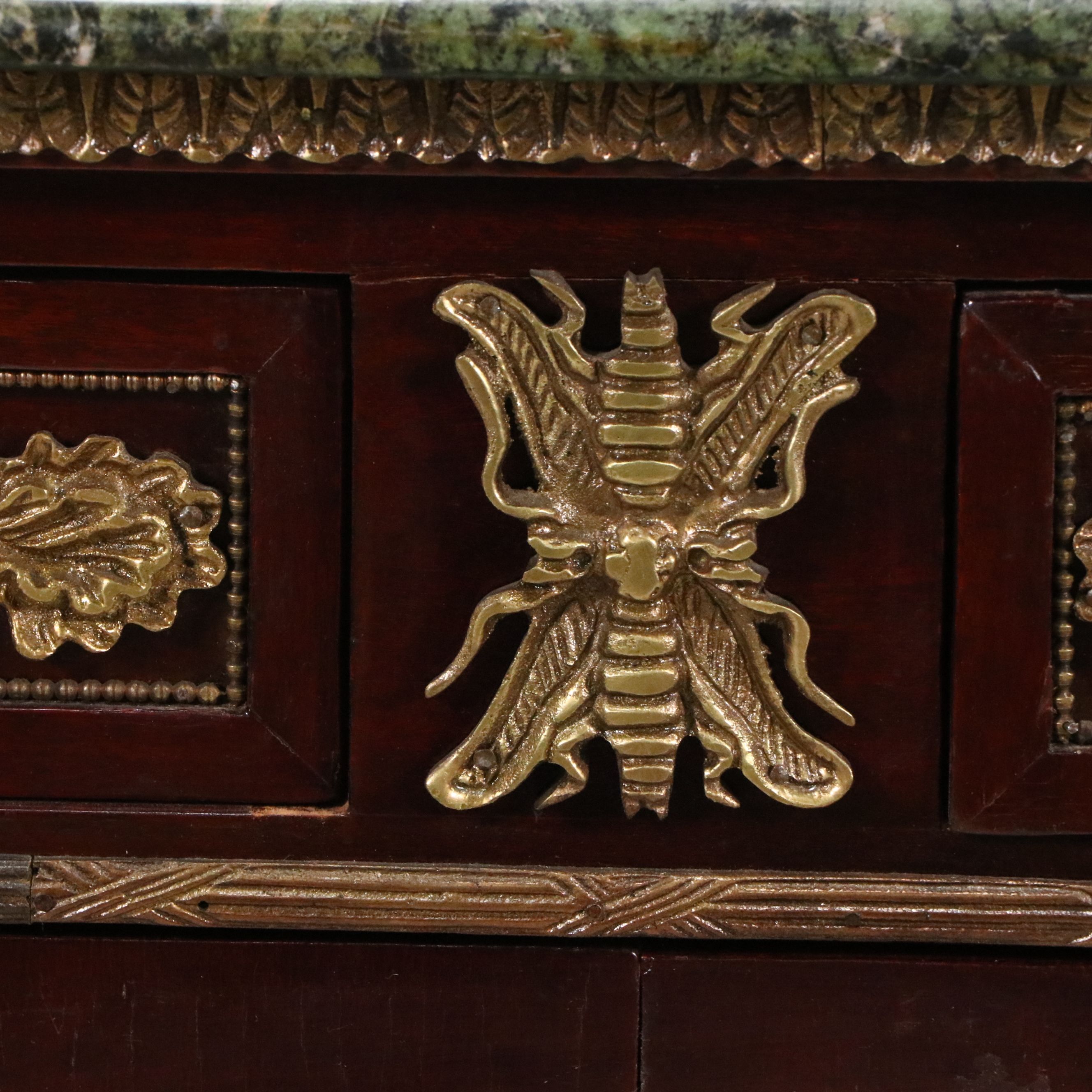 Napoleon III Style Ormolu Mounted Mahogany Buffet with Marble Top
