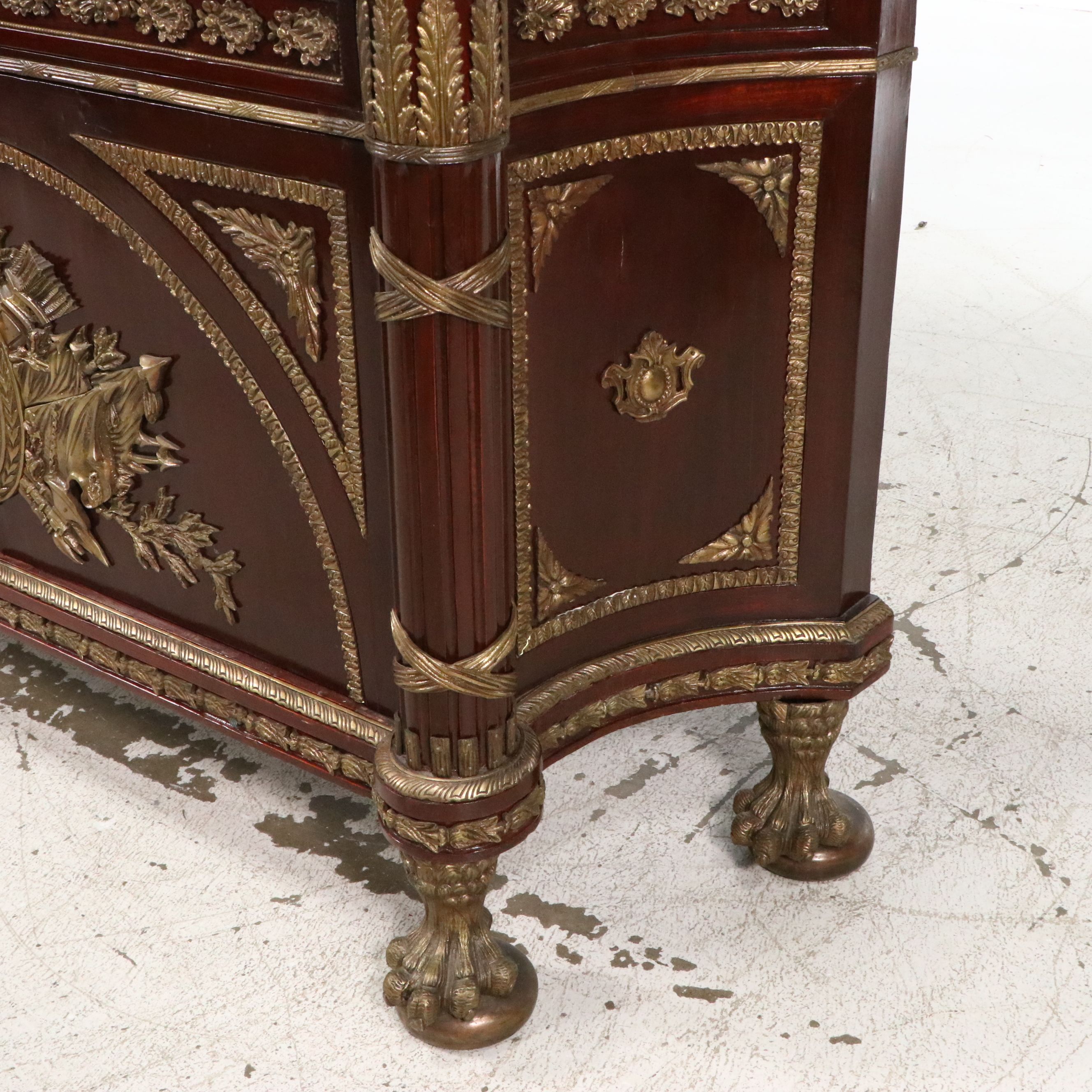 Napoleon III Style Ormolu Mounted Mahogany Buffet with Marble Top